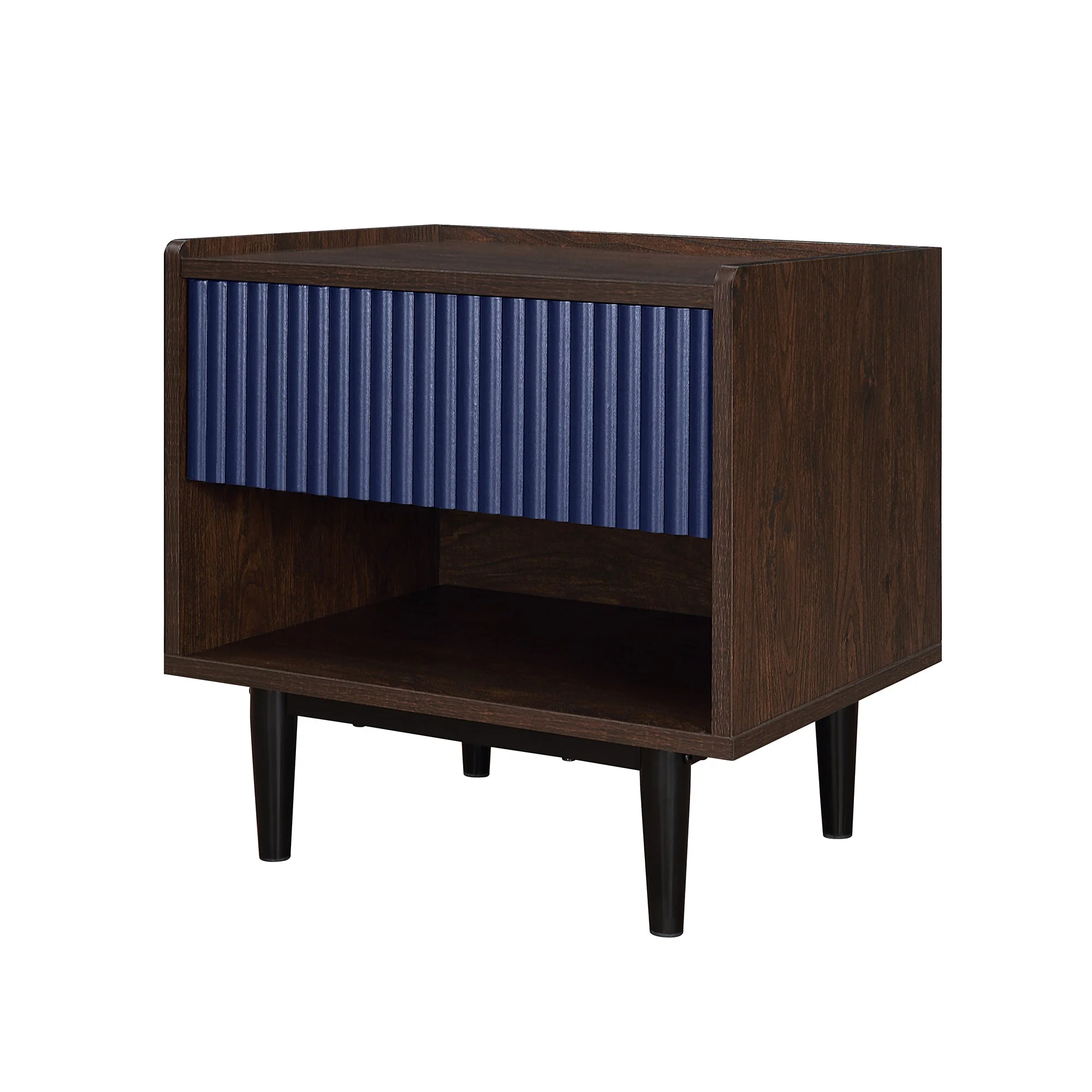 Duane Nightstand in Dark Brown and Navy Blue (set of 2) - Image 8