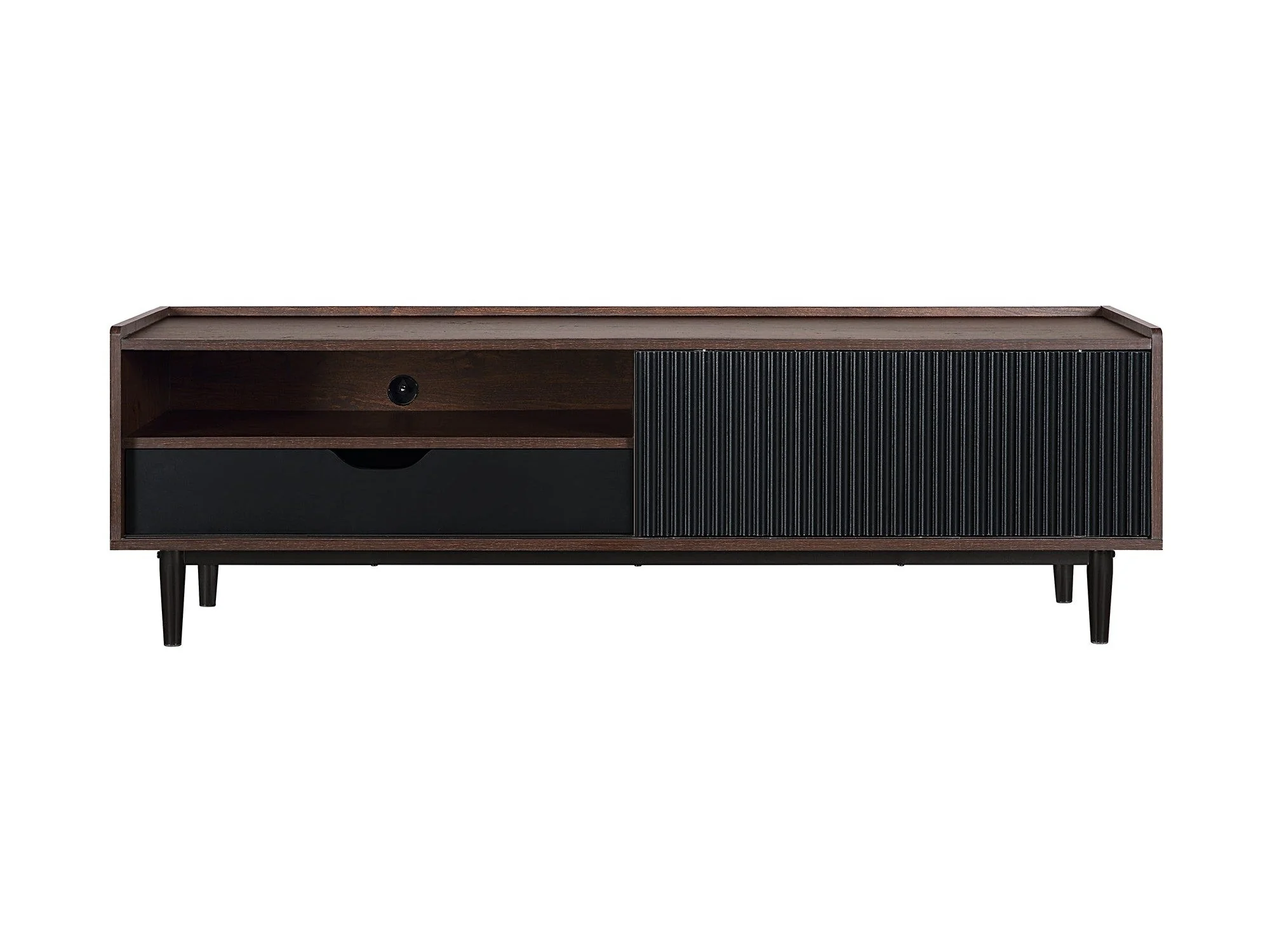Duane TV Stand in Dark Brown and Black