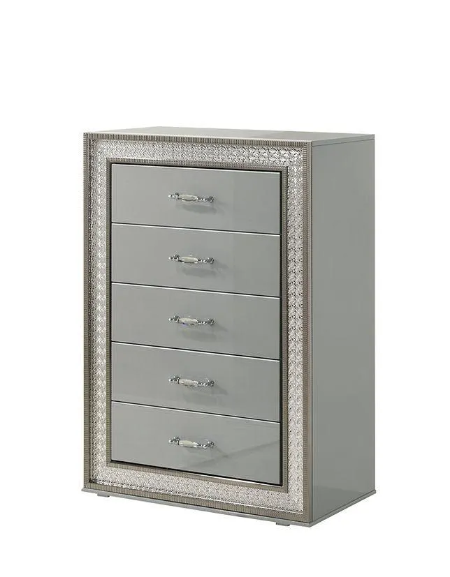 Dubai Metallic Silver Bedroom Set - Image 10