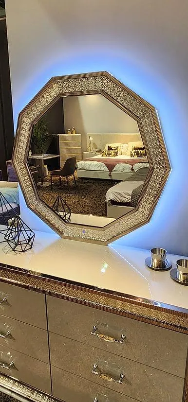 Dubai Metallic Silver Bedroom Set - Image 3