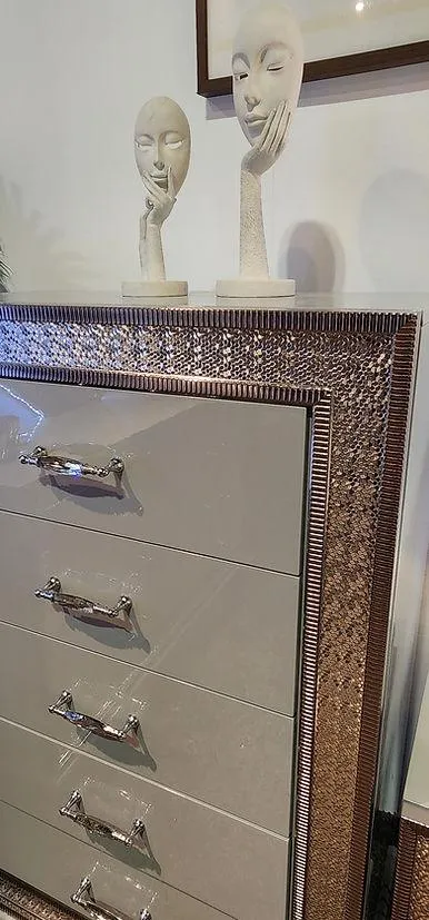 Dubai Metallic Silver Bedroom Set - Image 5