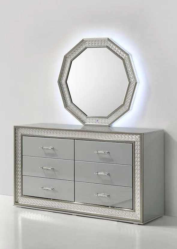 Dubai Metallic Silver Bedroom Set - Image 8