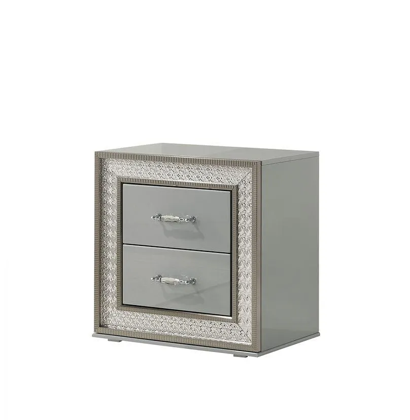 Dubai Metallic Silver Bedroom Set - Image 9