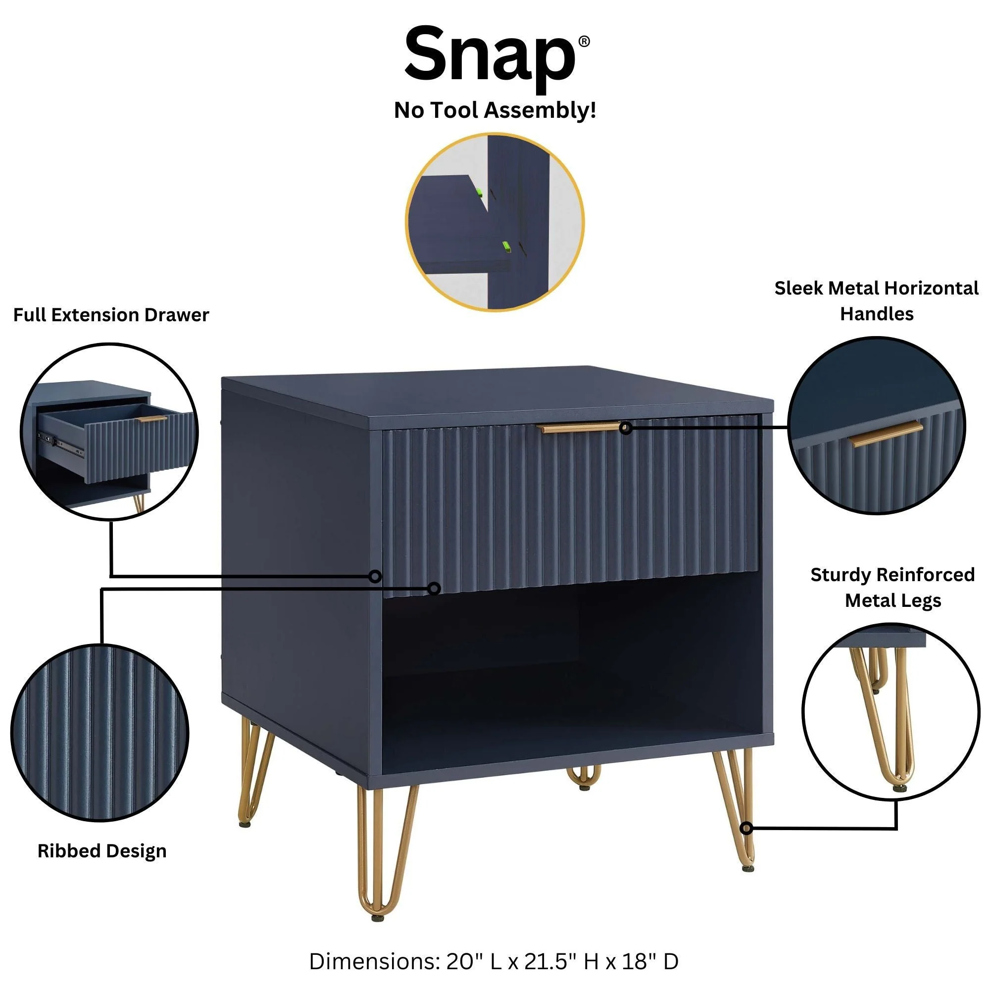 DUMBO 1.0 Nightstand in Midnight Blue - Image 4