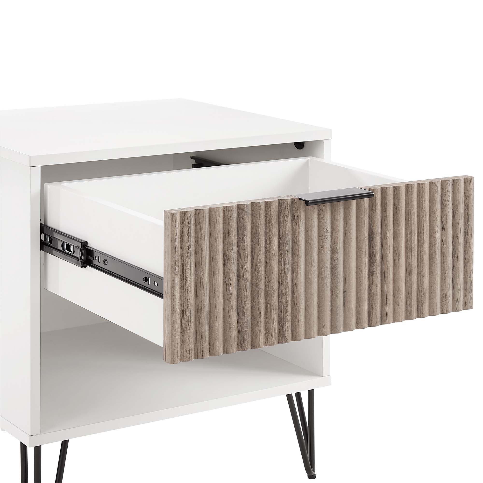DUMBO 1.0 Nightstand in White and Rustic Grey (set of 2) - Image 5