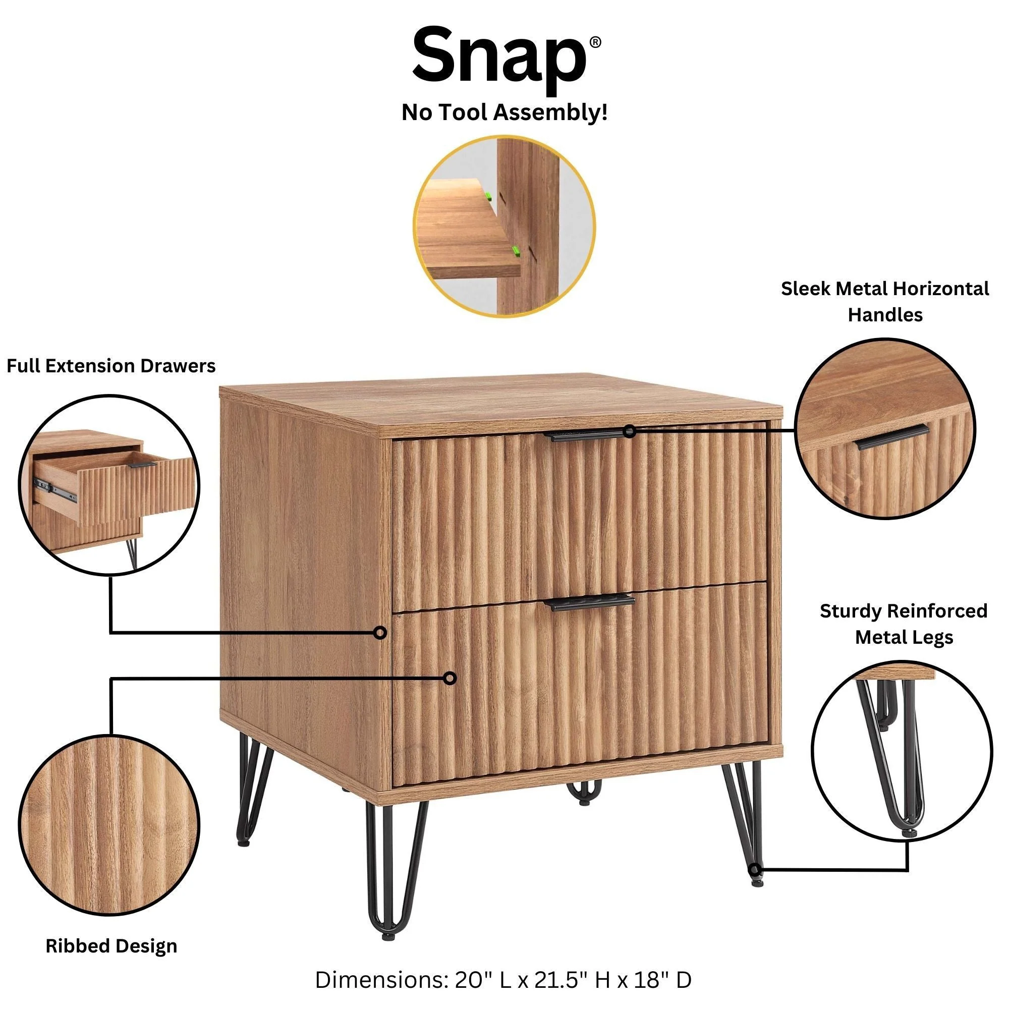 DUMBO 2.0 Nightstand in Golden Brown (set of 2) - Image 4
