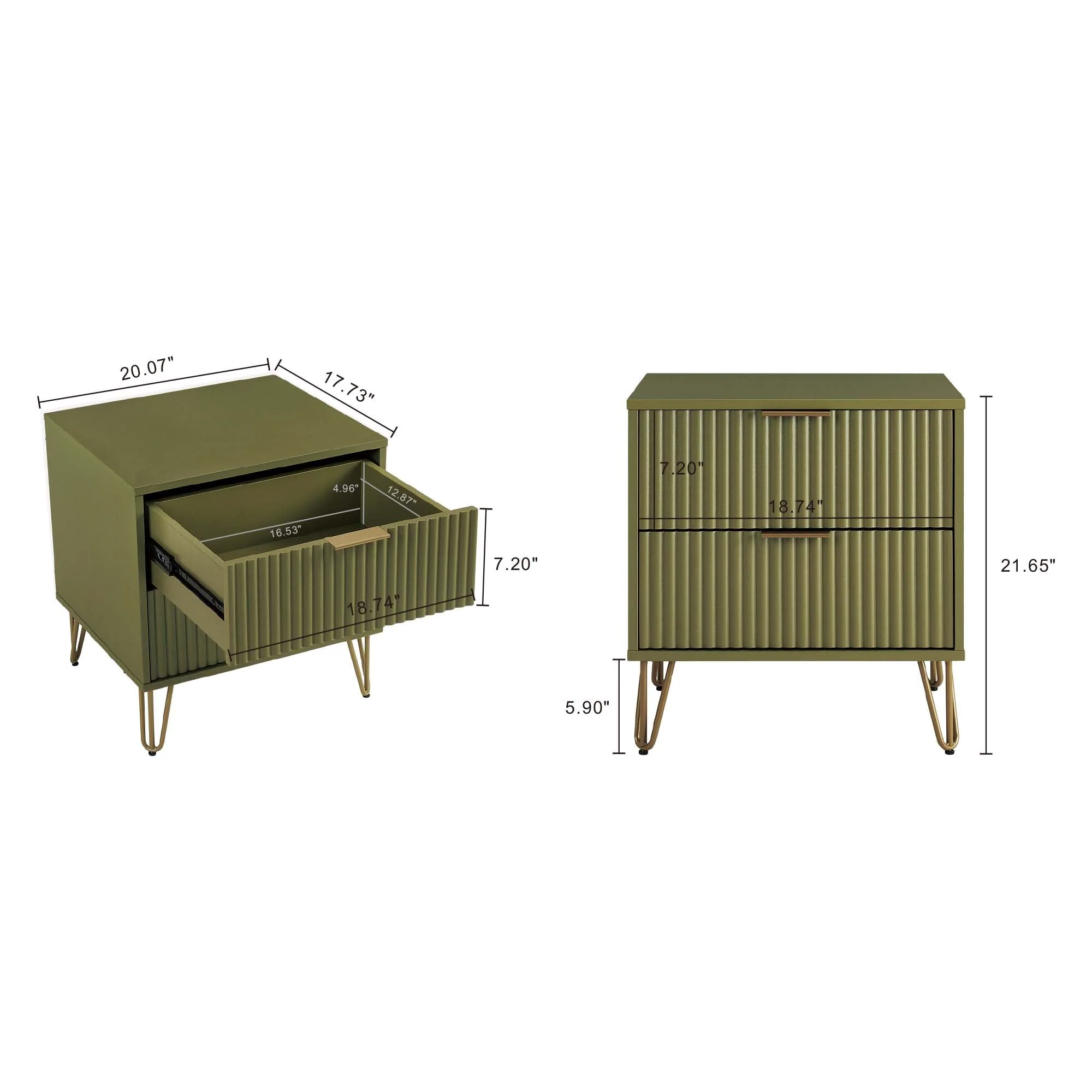DUMBO 2.0 Nightstand in Olive Green (set of 2) - Image 3