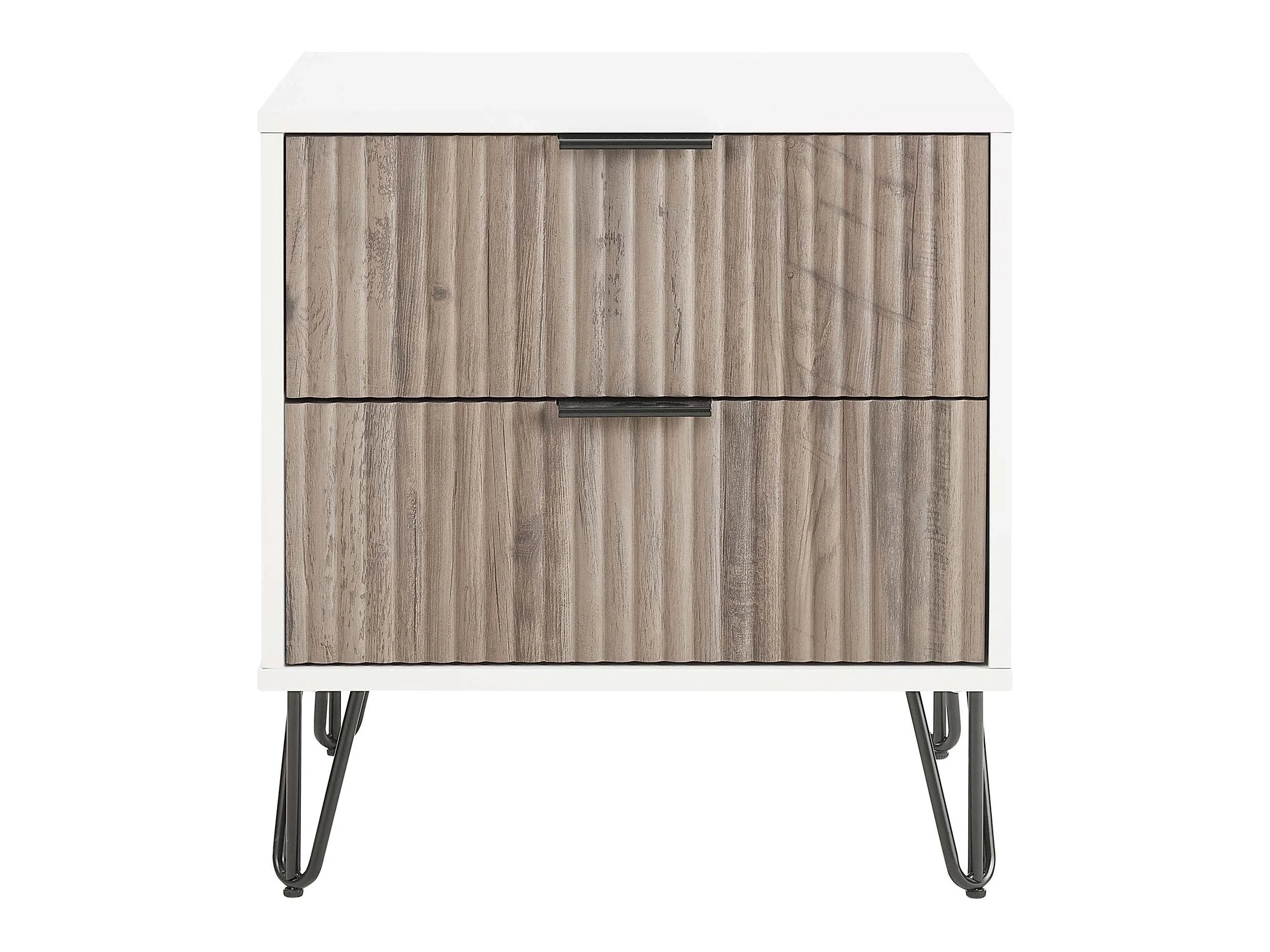 DUMBO 2.0 Nightstand in White and Rustic Grey