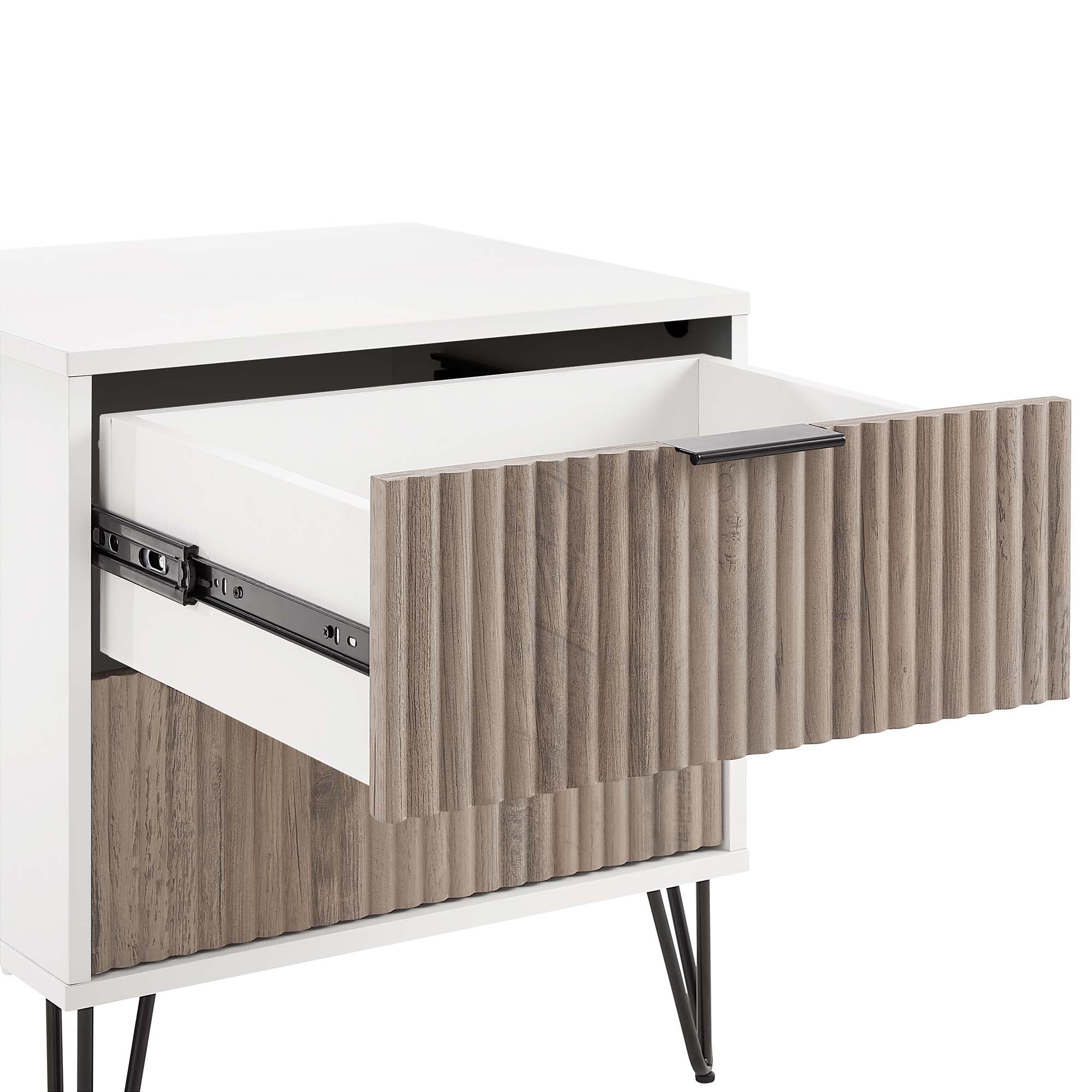 DUMBO 2.0 Nightstand in White and Rustic Grey - Image 5