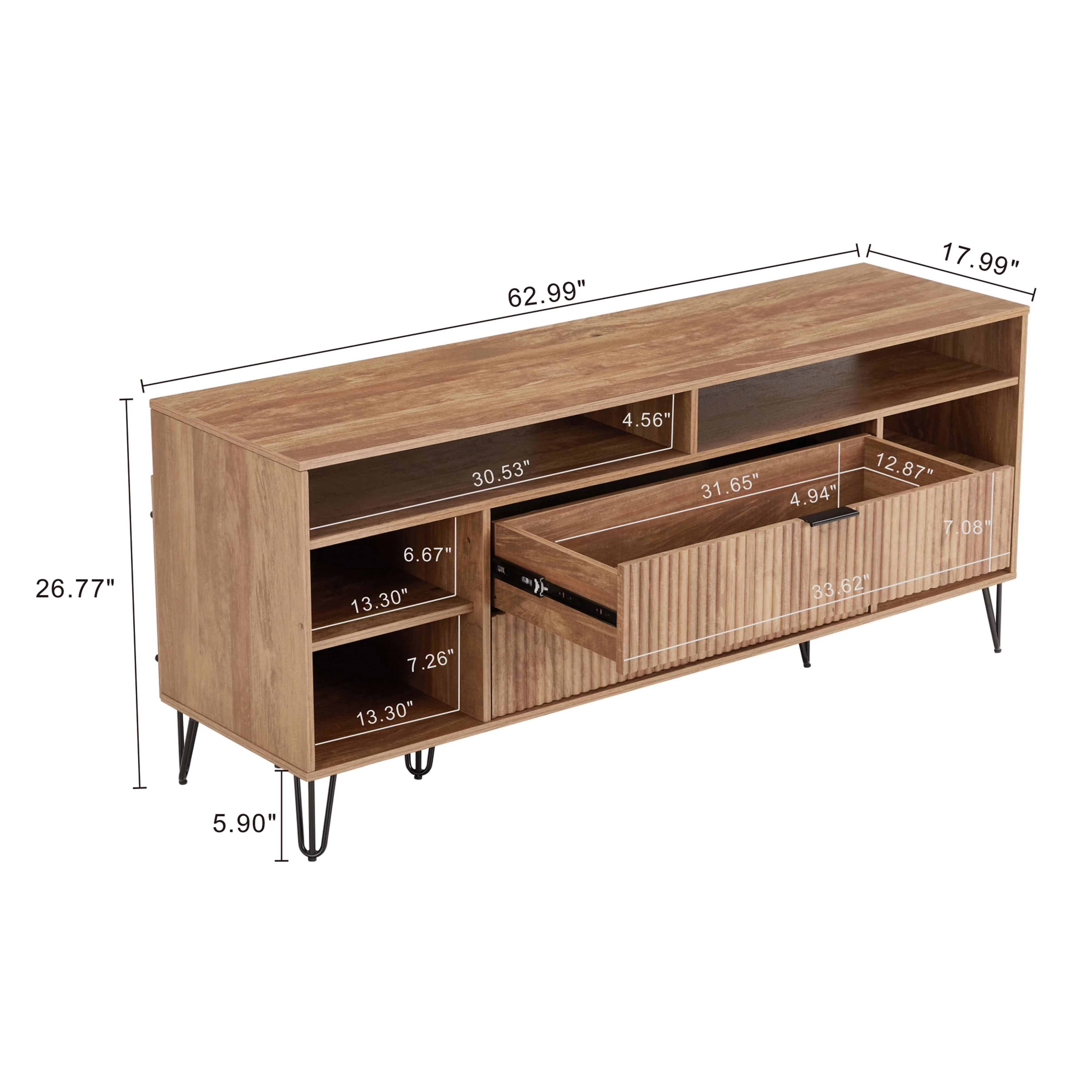DUMBO 63" TV Stand in Golden Brown - Image 3