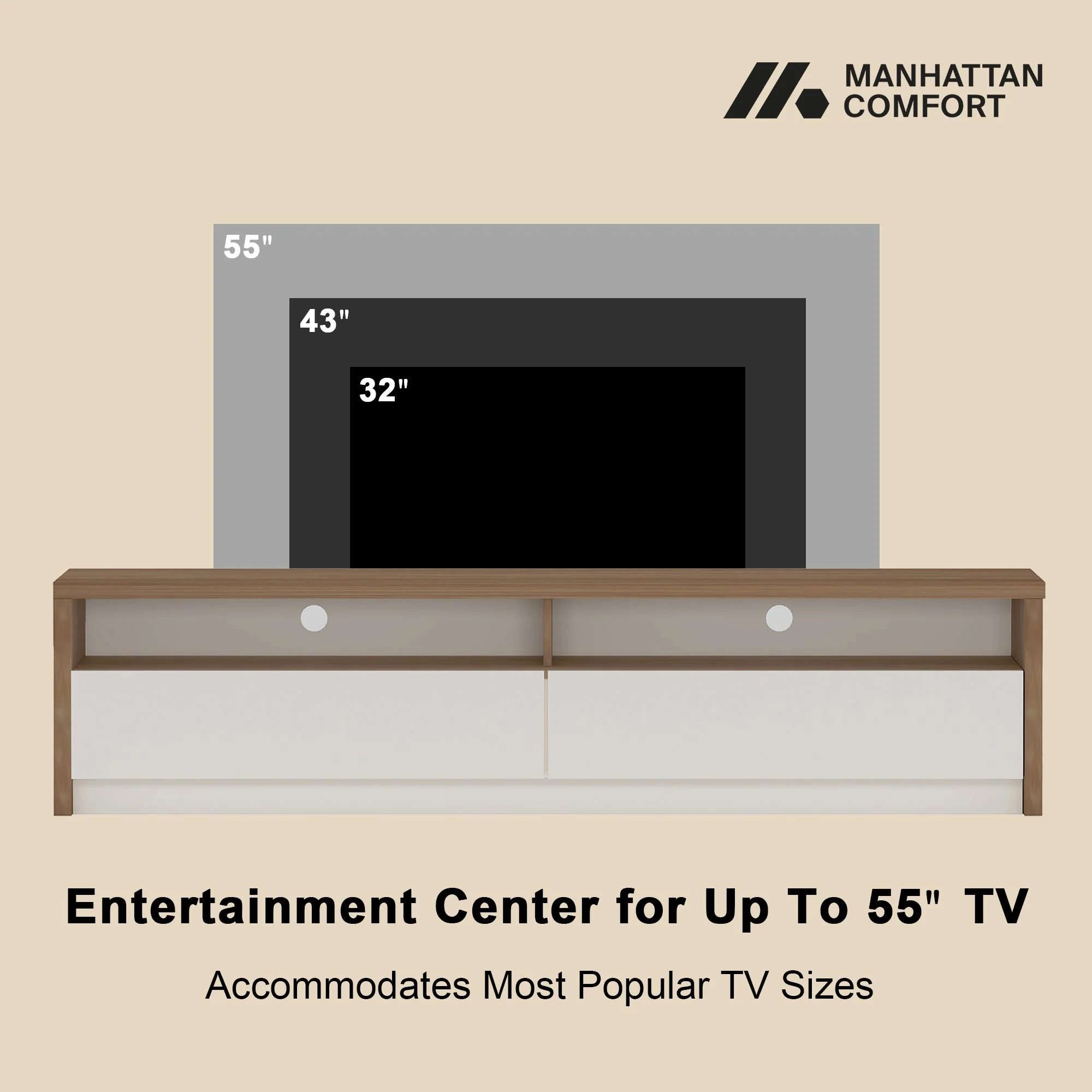 Duncan 70" TV Stand in Maple and Off White - Image 5
