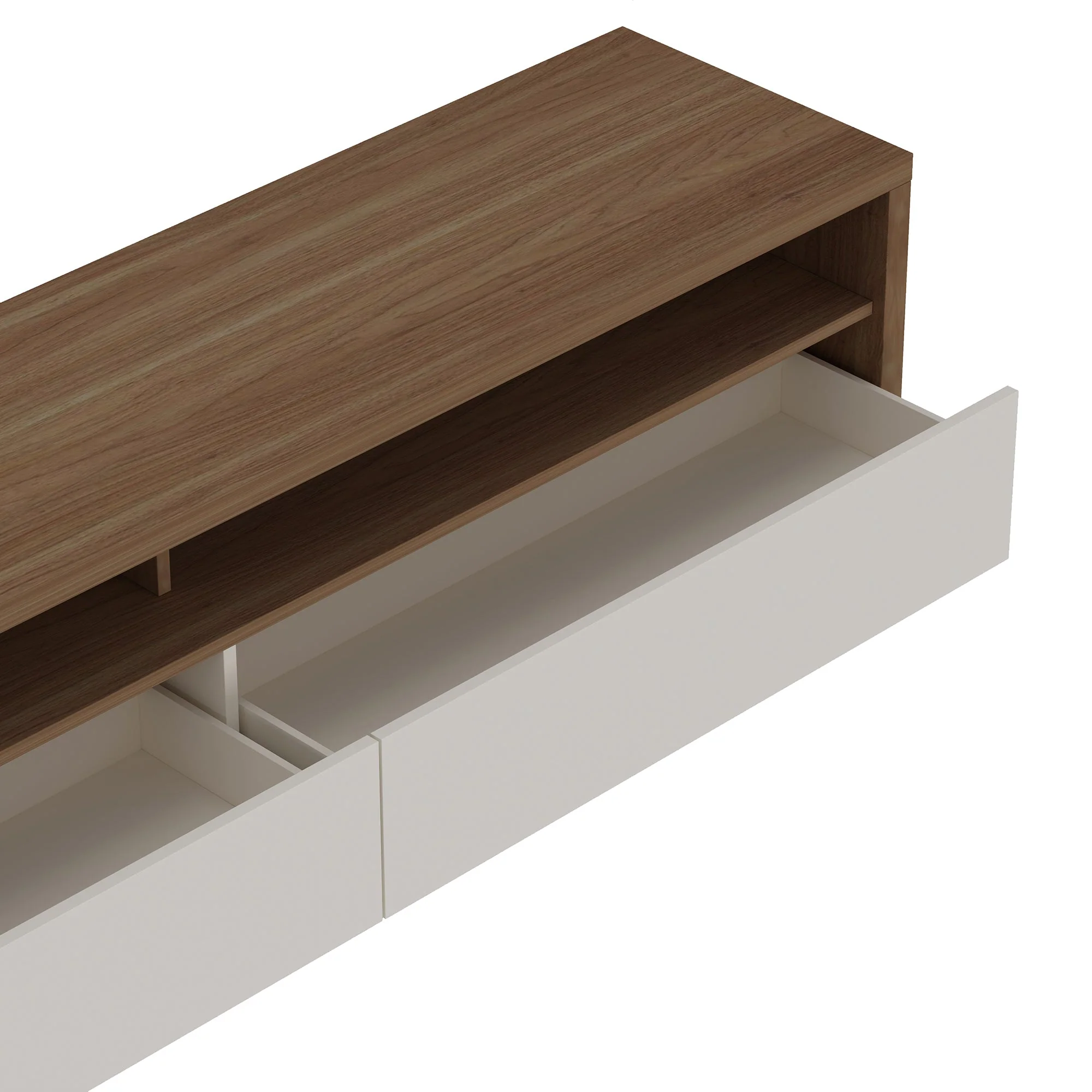 Duncan 70" TV Stand in Maple and Off White - Image 6