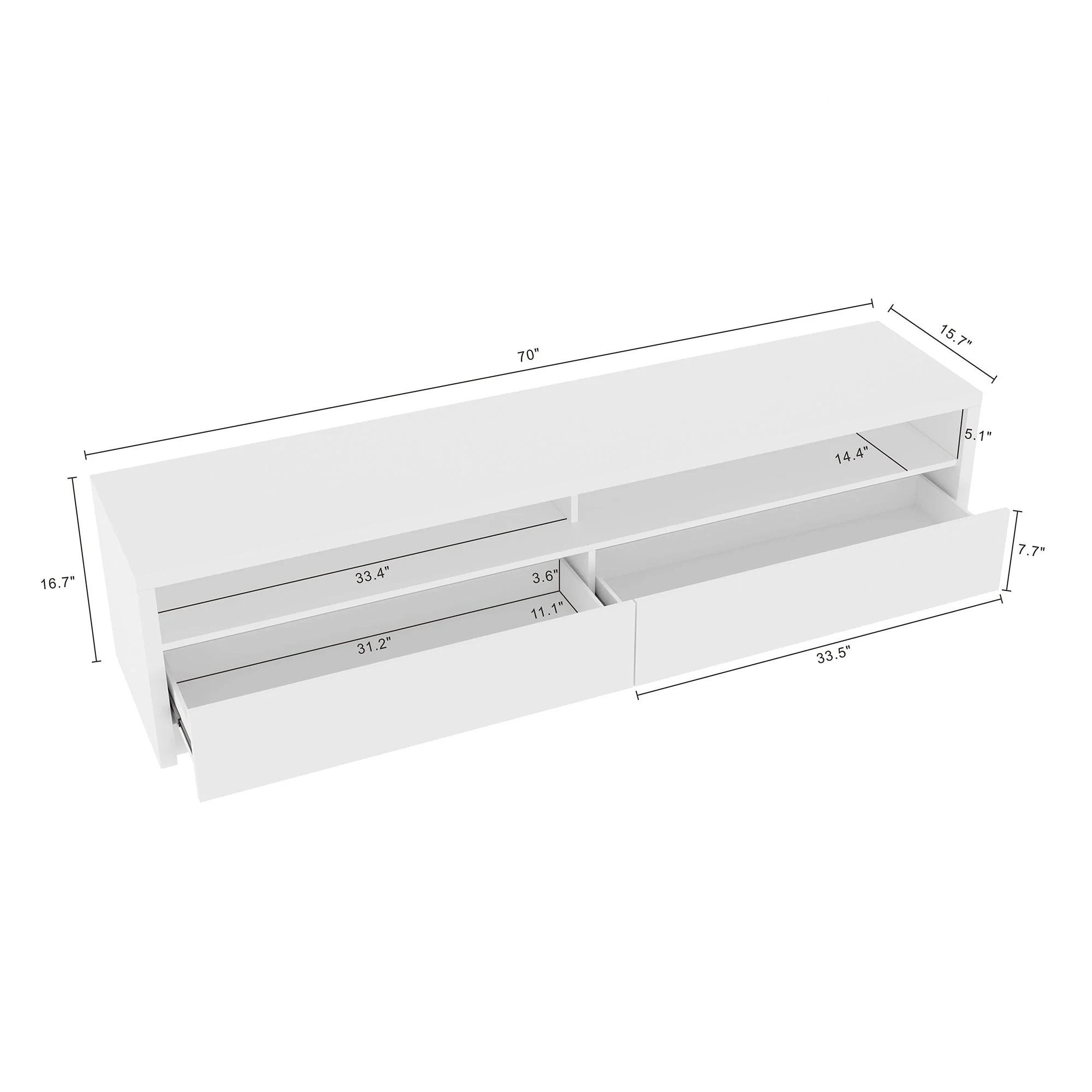 Duncan 70" TV Stand in White - Image 3