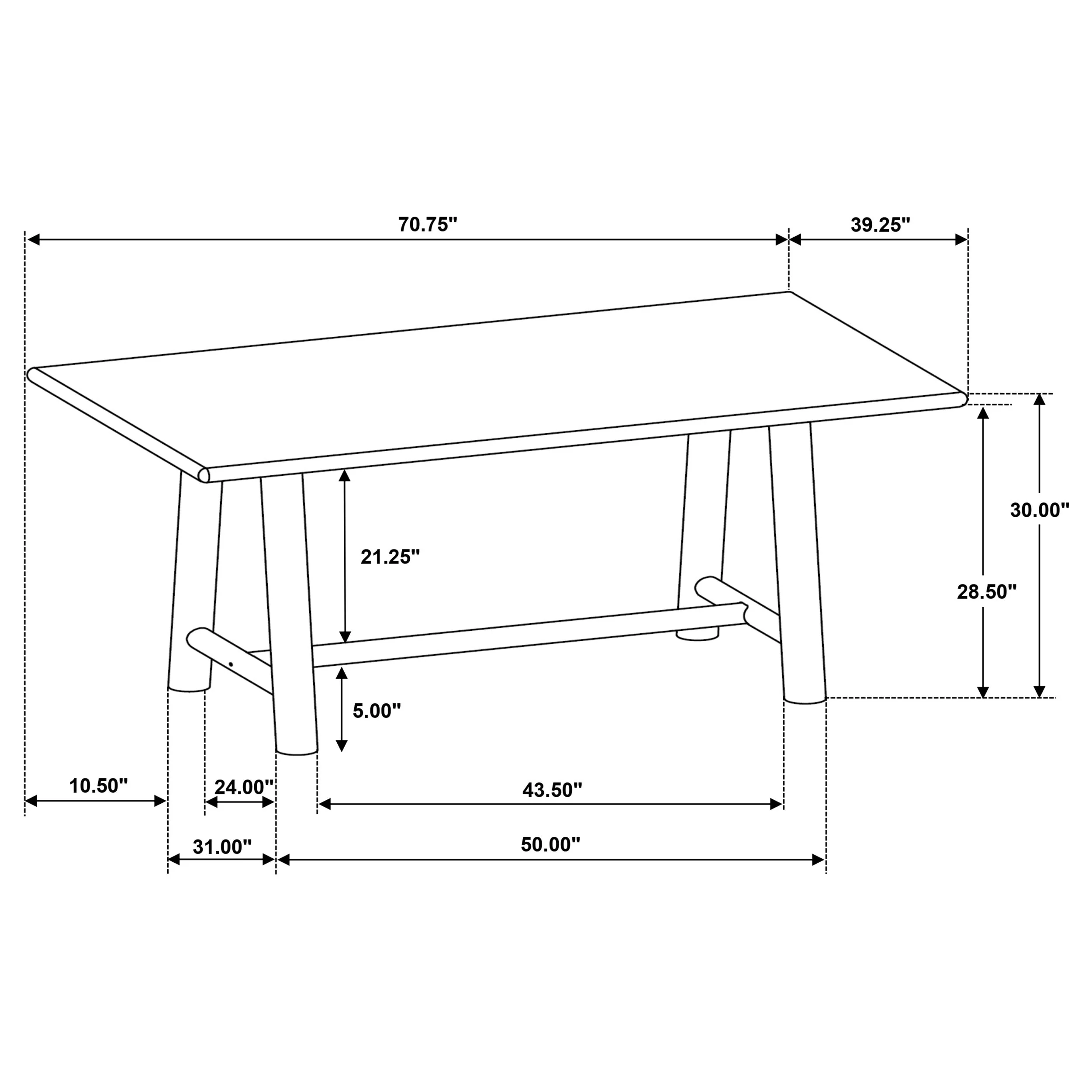 Duncan Washed Oak 71-inch Rectangular Wood Dining Room Table - Image 9