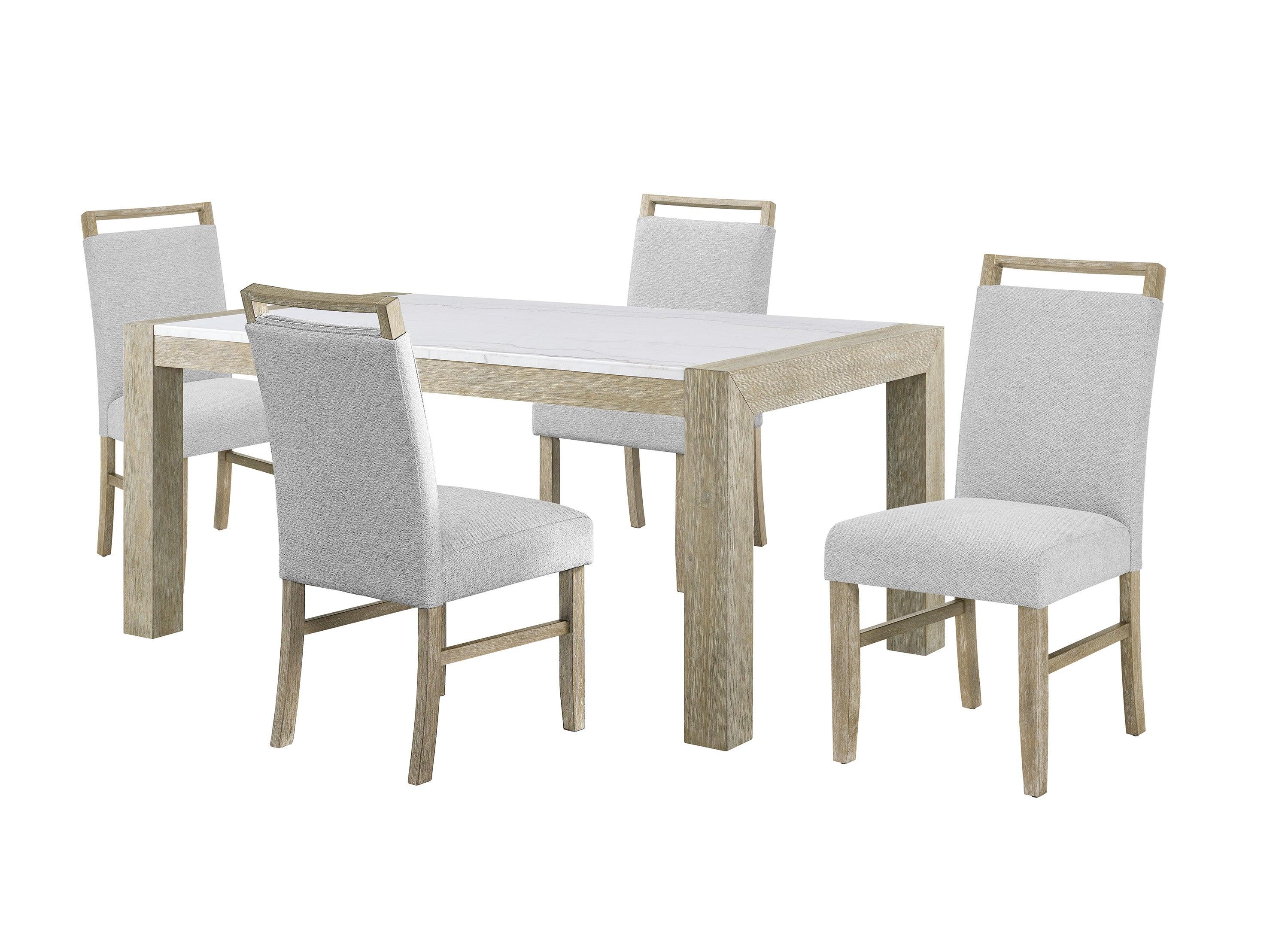 Dune Light Gray Genuine Marble Dining Table - Image 4