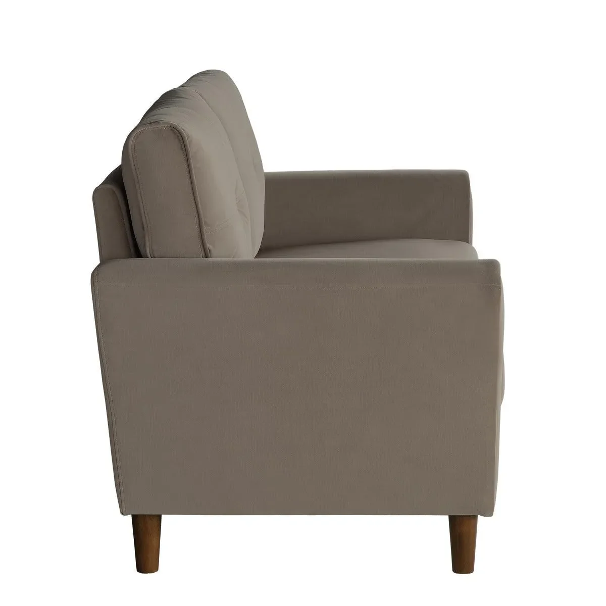 Dunleith Light Brown Velvet Loveseat - Image 2