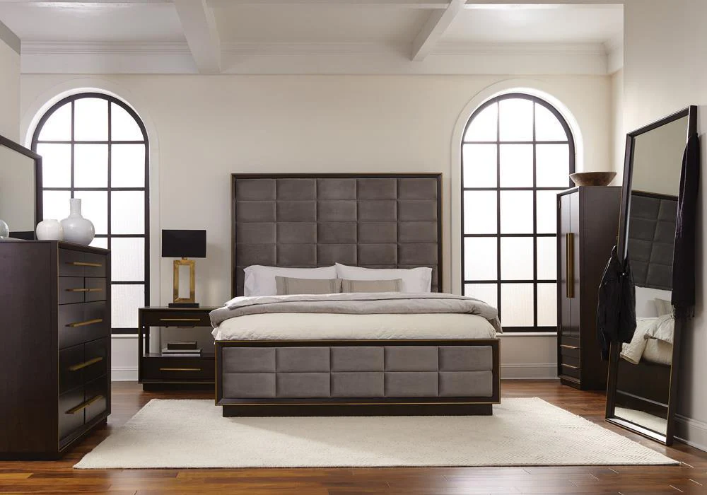 Durango Smoked Peppercorn/Gray Queen Upholstered Bed - Image 3