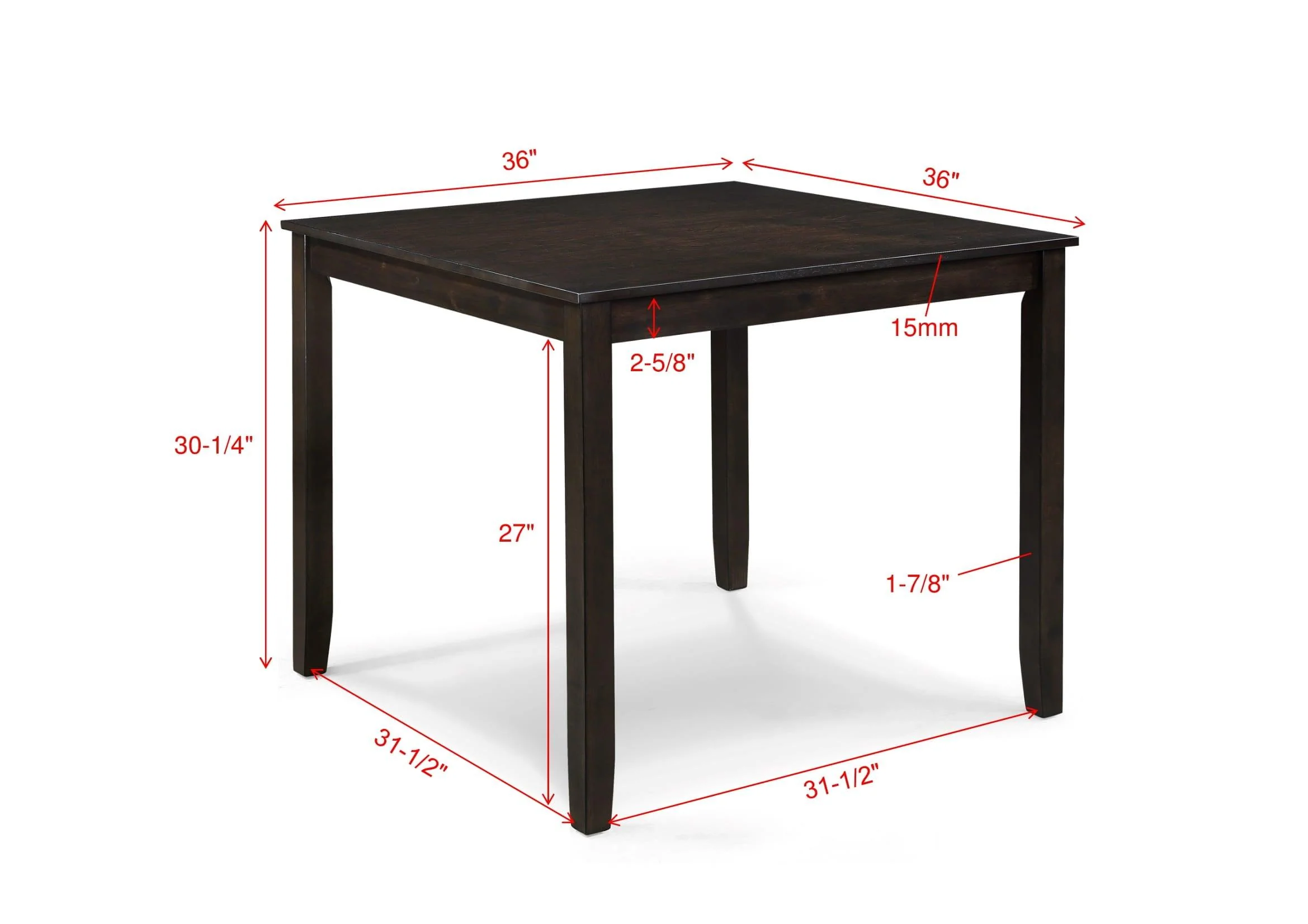 Durham Dark Brown 5-Piece Dining Set - Image 6