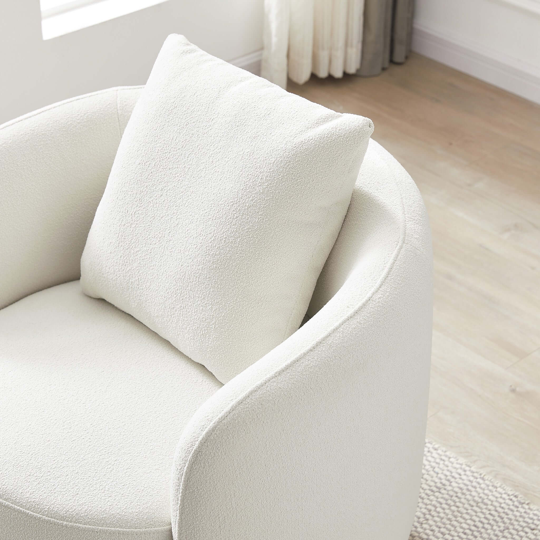 Dylan Beige Boucle Lounge Chair - Image 5