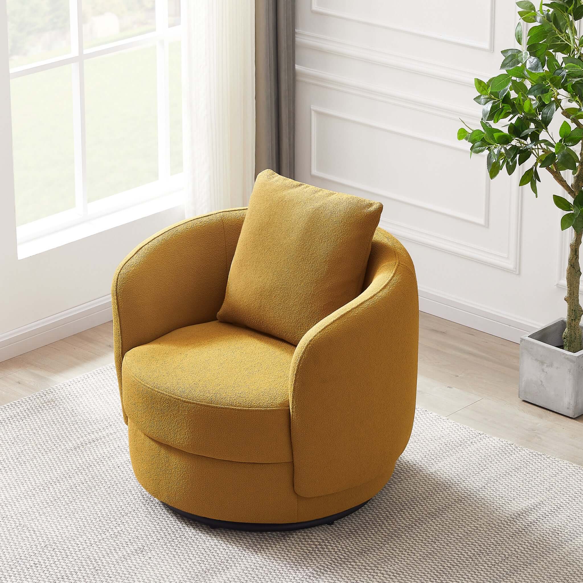 Dylan Gold Boucle Lounge Chair - Image 2