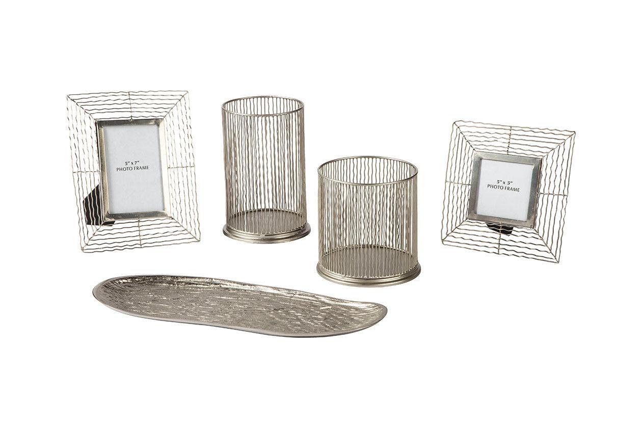 Dympna Silver Finish Accessory Set - Image 2