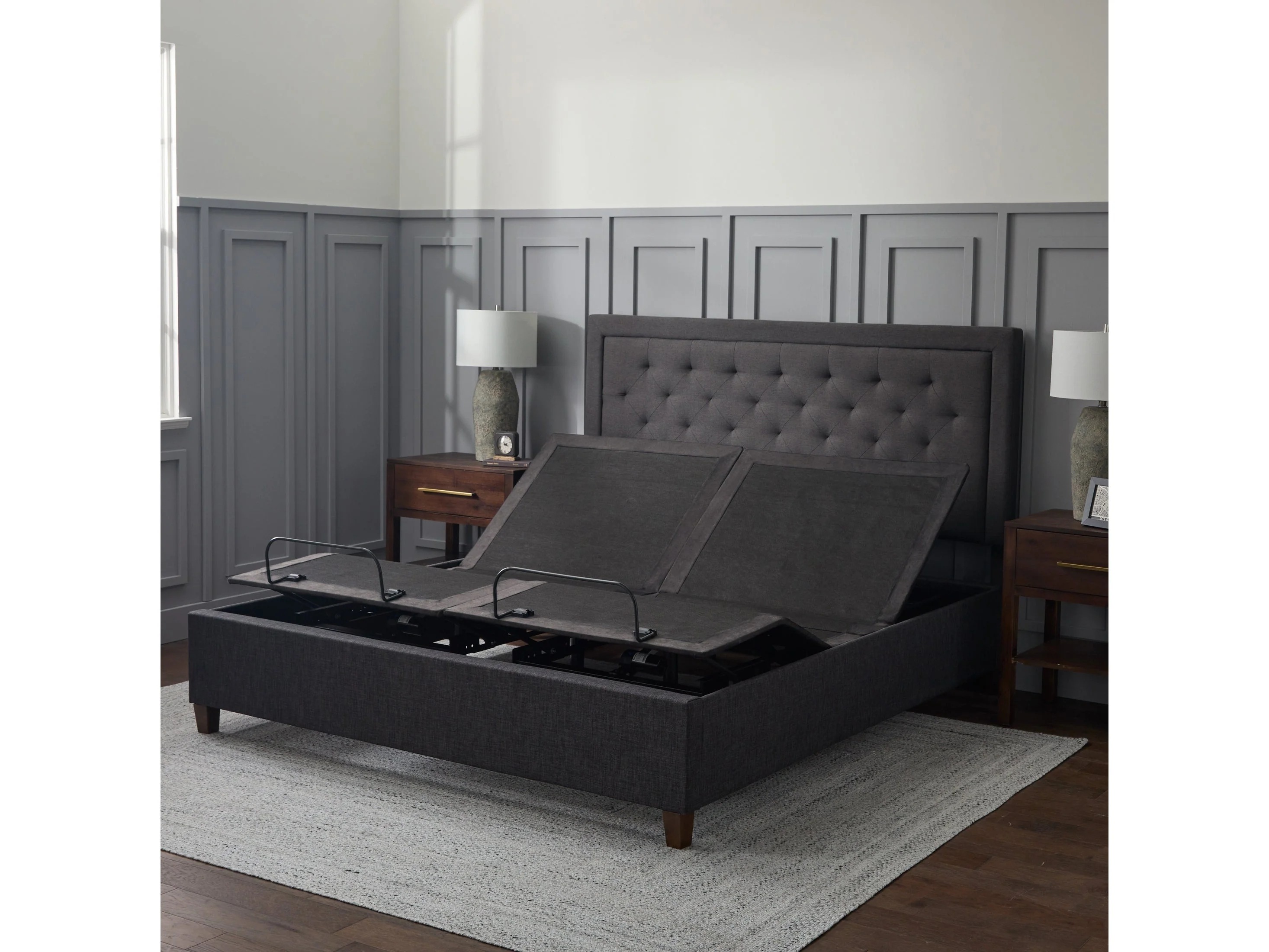 E255 Charcoal Full Adjustable Bed Base