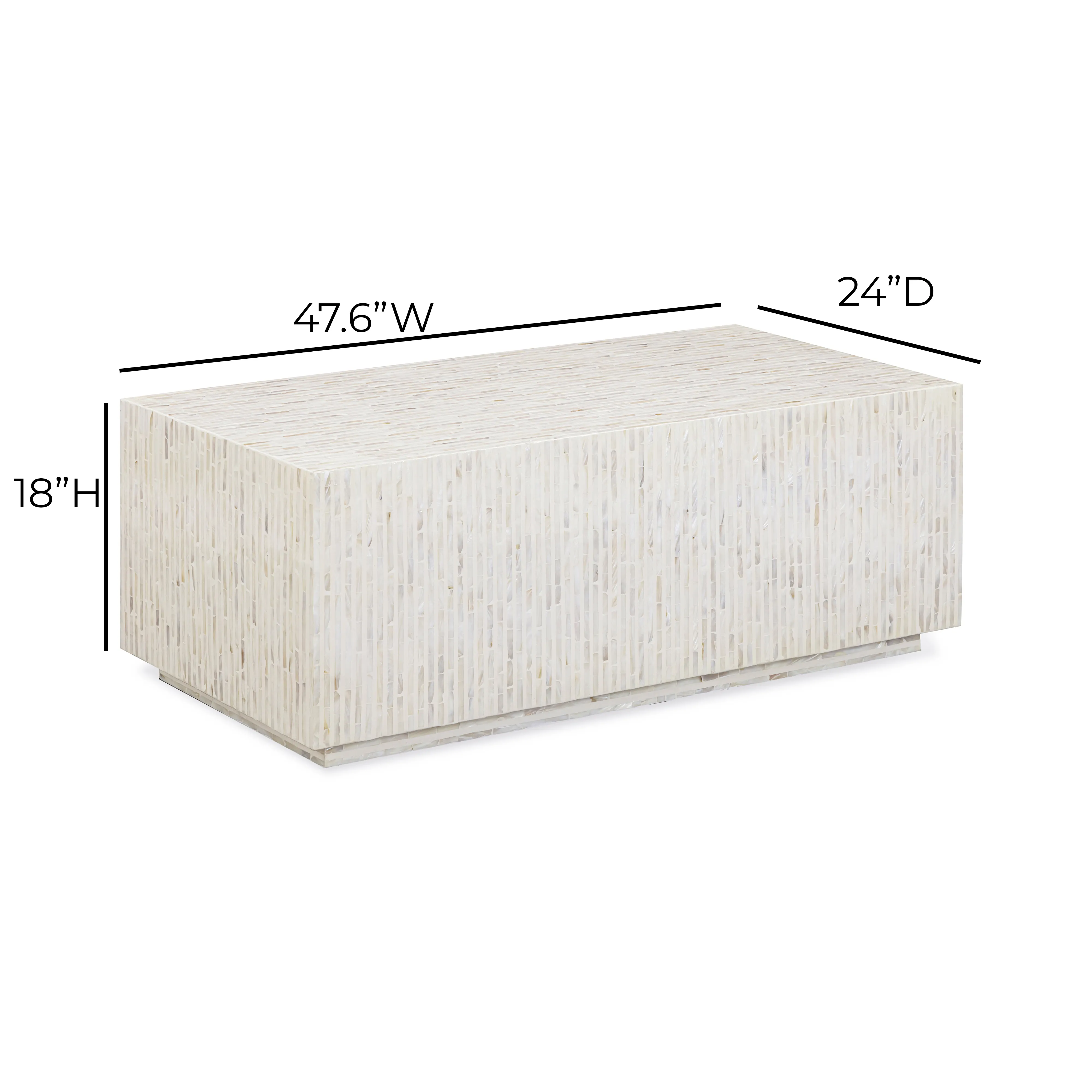 Earl 48" Shell Rectangular Coffee Table - Image 6
