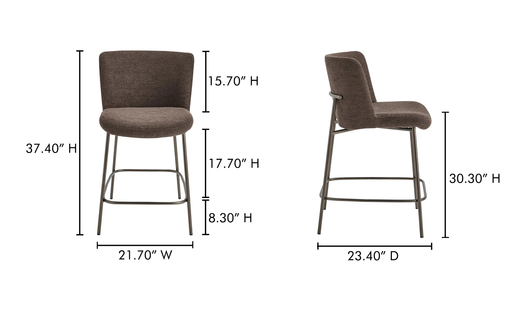Early Counter Stool Dark Brown - Image 9