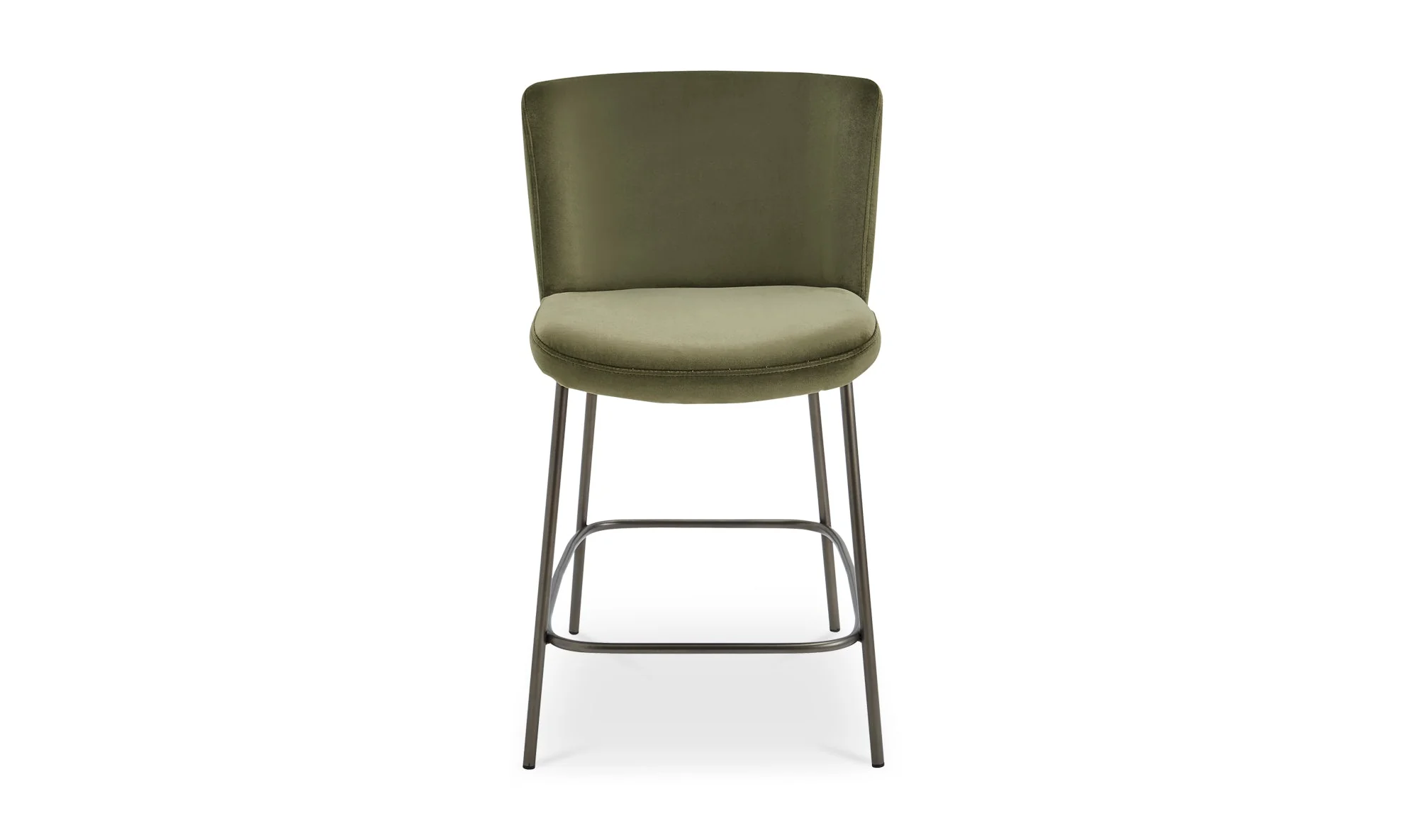 Early Counter Stool Faux Green Mohair - Image 2