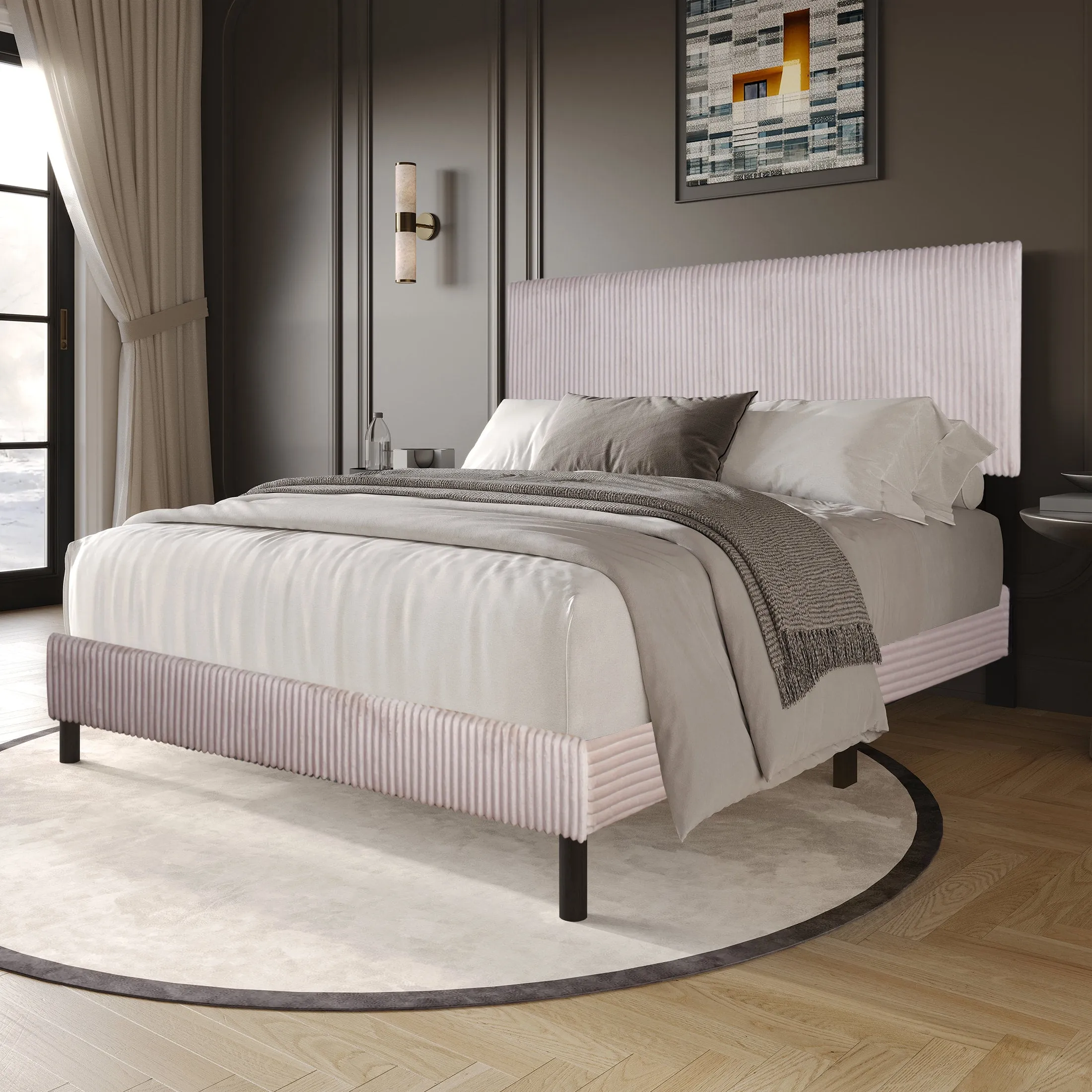 Ease Beige King Platform Bed