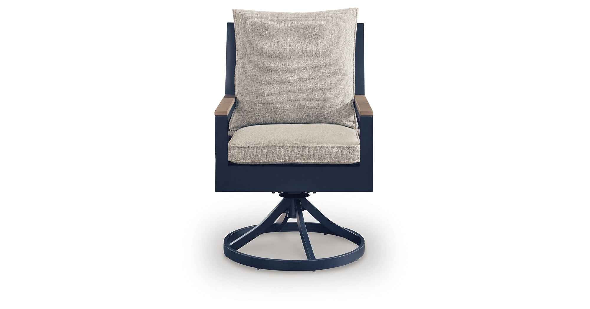 East Beach Blue Outdoor Swivel Chair with Cushion (Set of 2) - Image 9