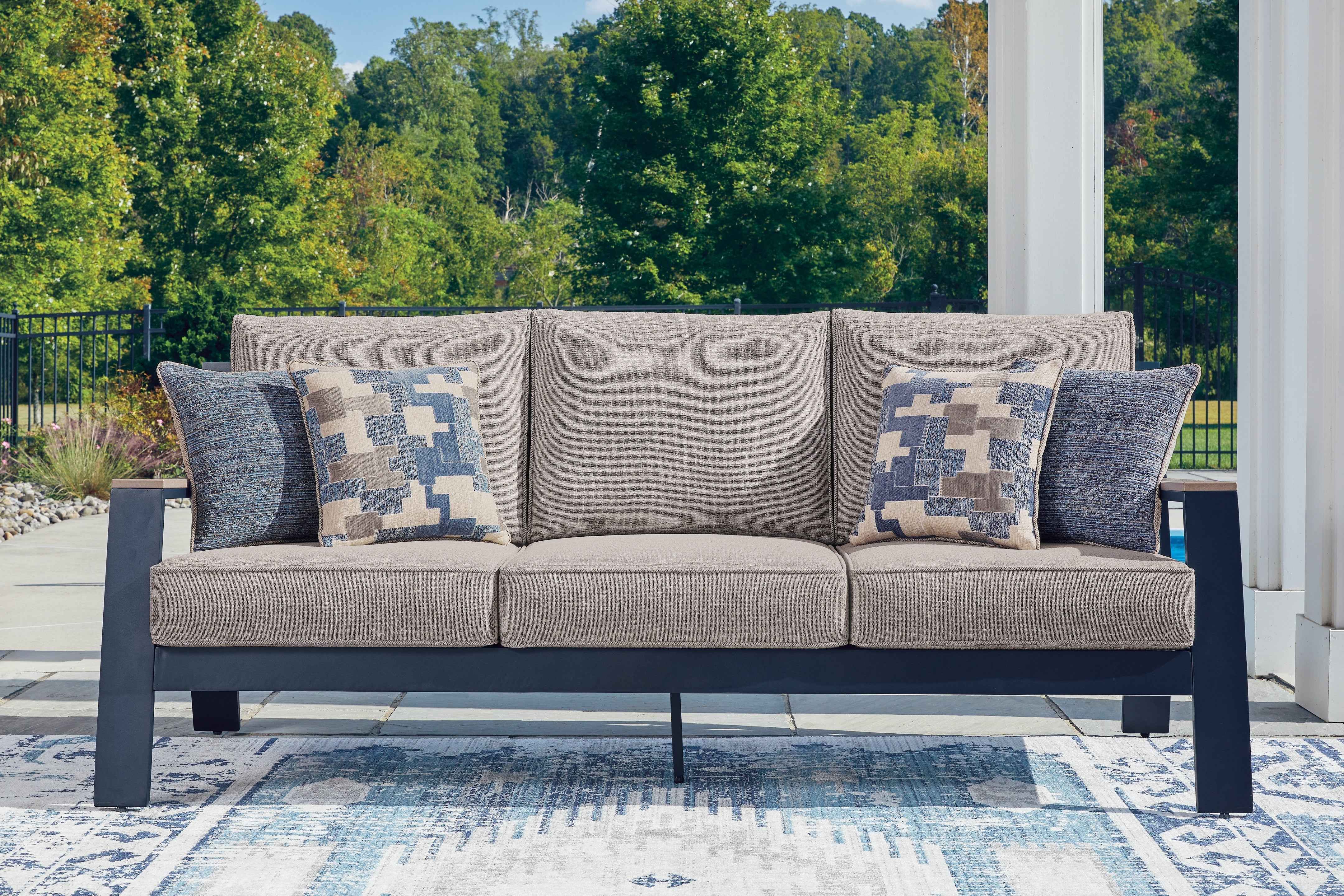 East Beach Navy Blue/Driftwood Outdoor Sofa and Loveseat - Image 10