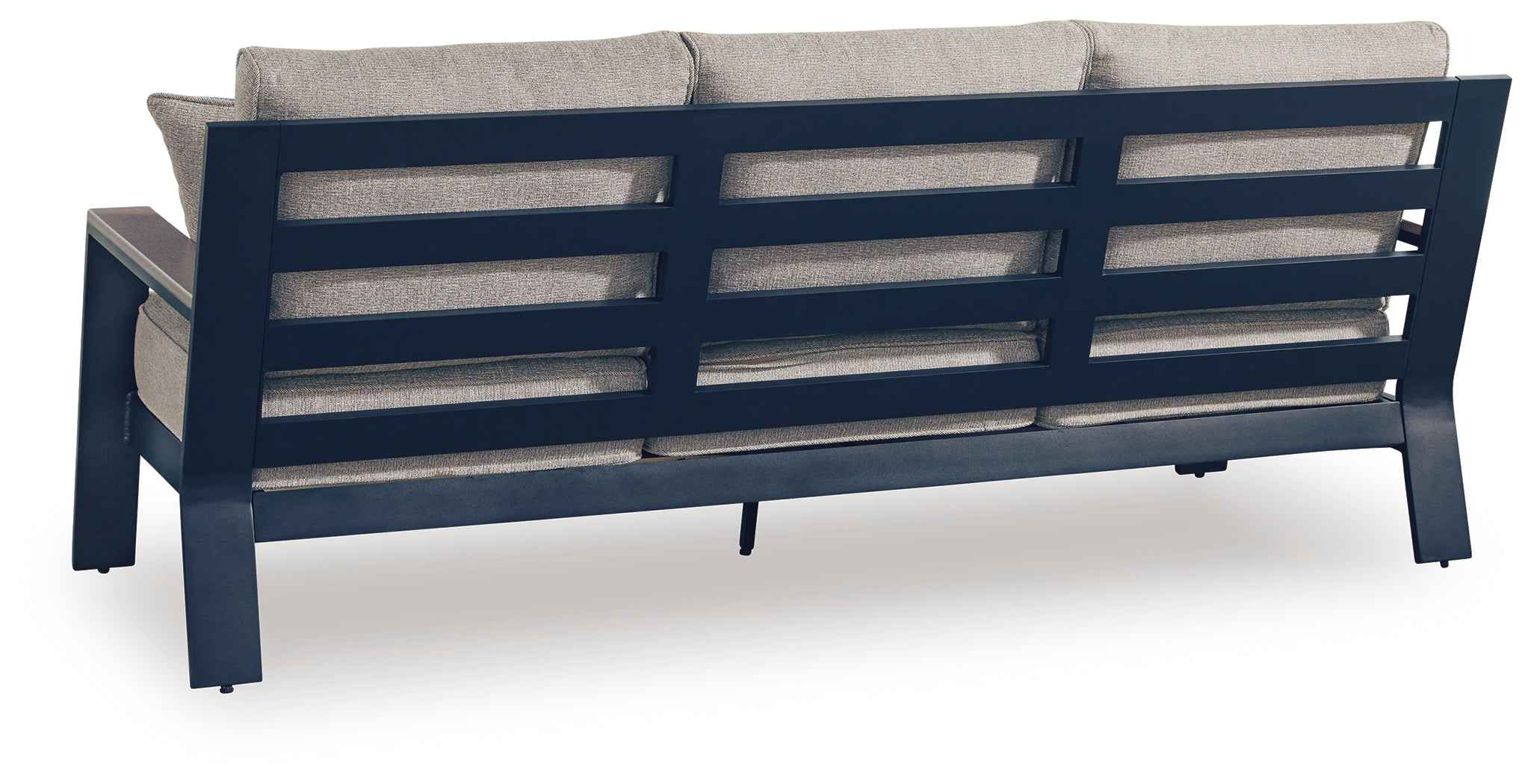 East Beach Navy Blue/Driftwood Outdoor Sofa with 2 Swivel Glider Chairs - Image 7