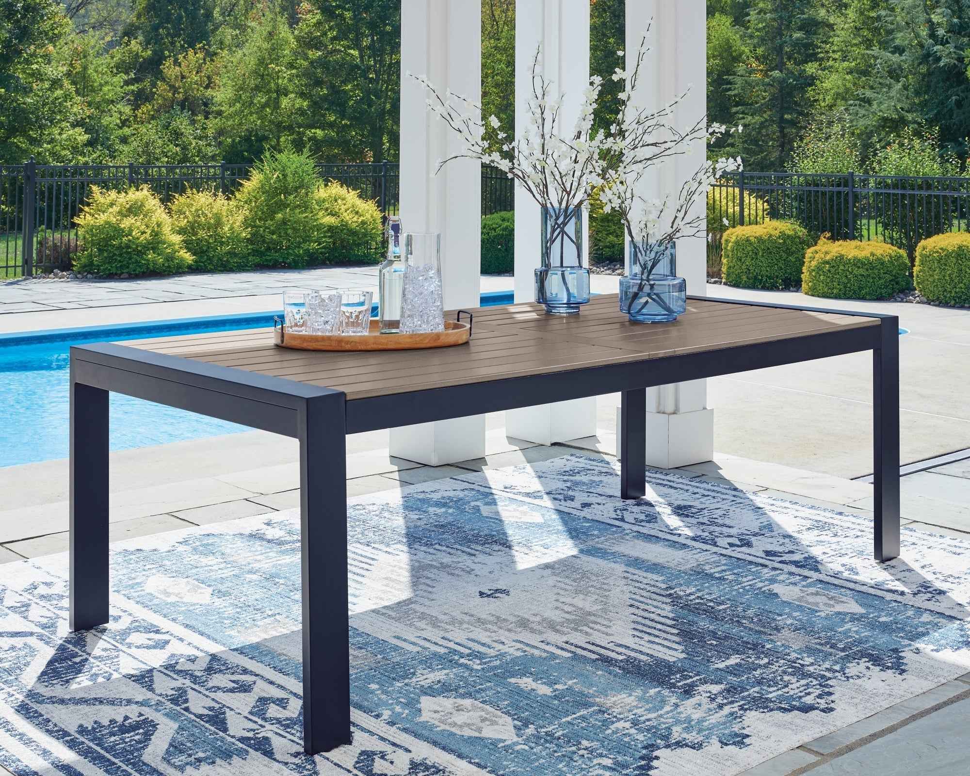 East Beach Navy Blue/Driftwood Outdoor Dining Table and 6 Chairs - Image 12