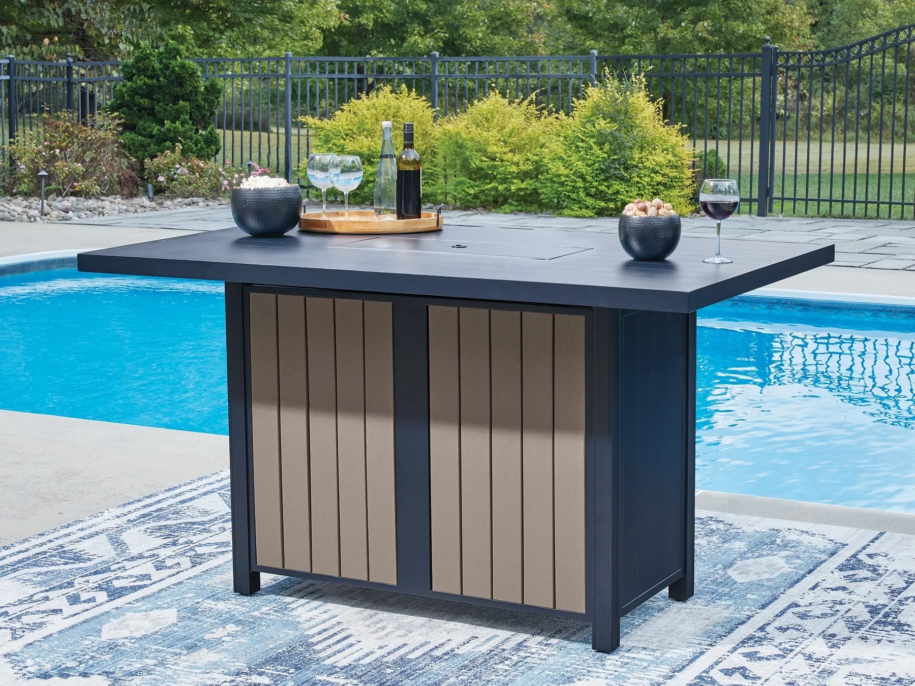 East Beach Rectangular Bar Table w/Fire Pit - Image 6
