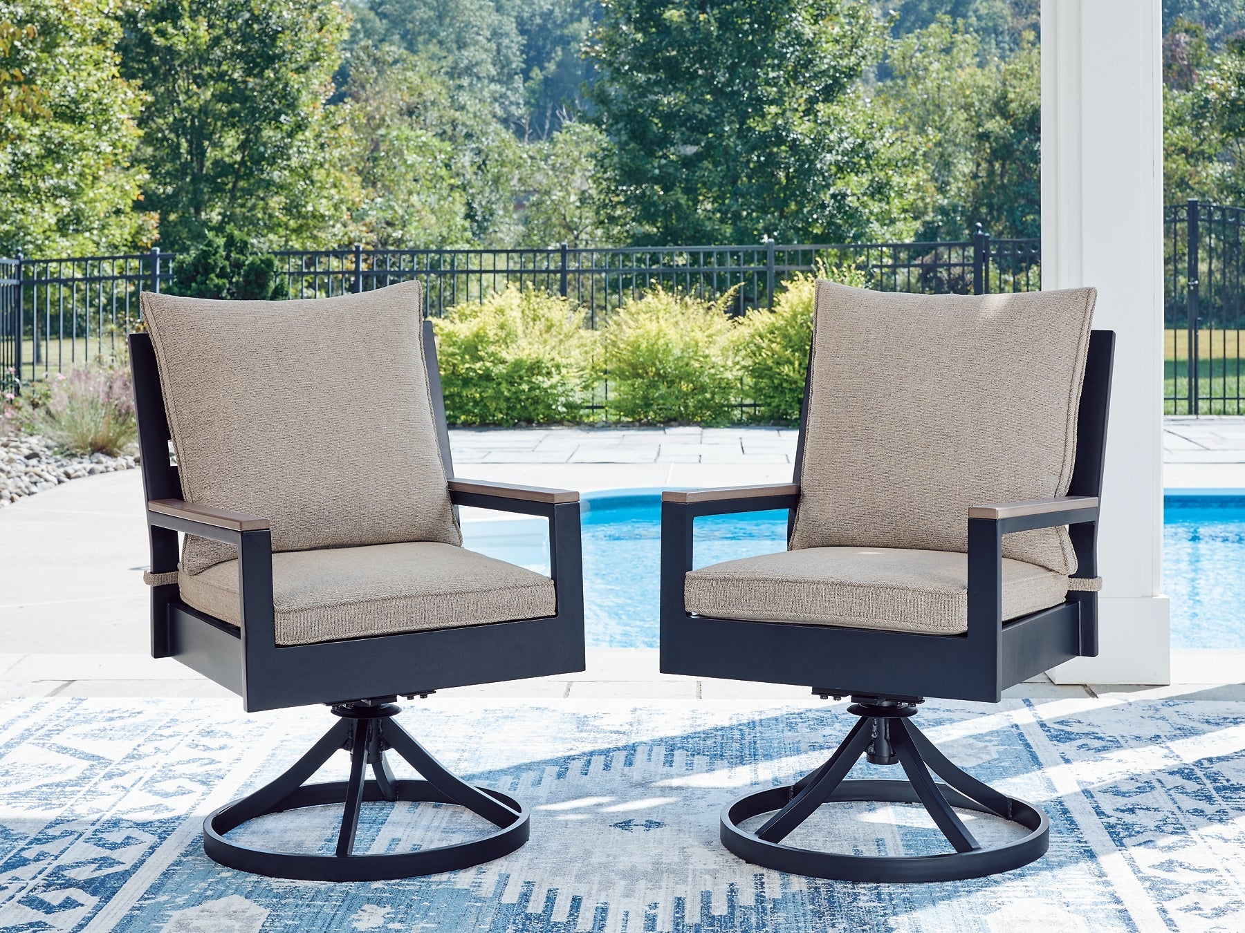 East Beach Swivel Chair w/Cushion Set of 2 - Image 3