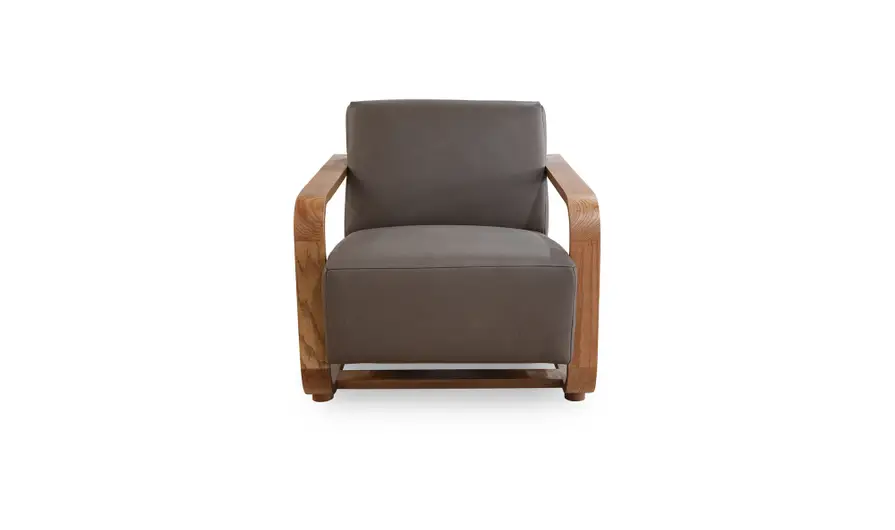 Eckersley Lounge Chair Cool Brown Leather - Image 2