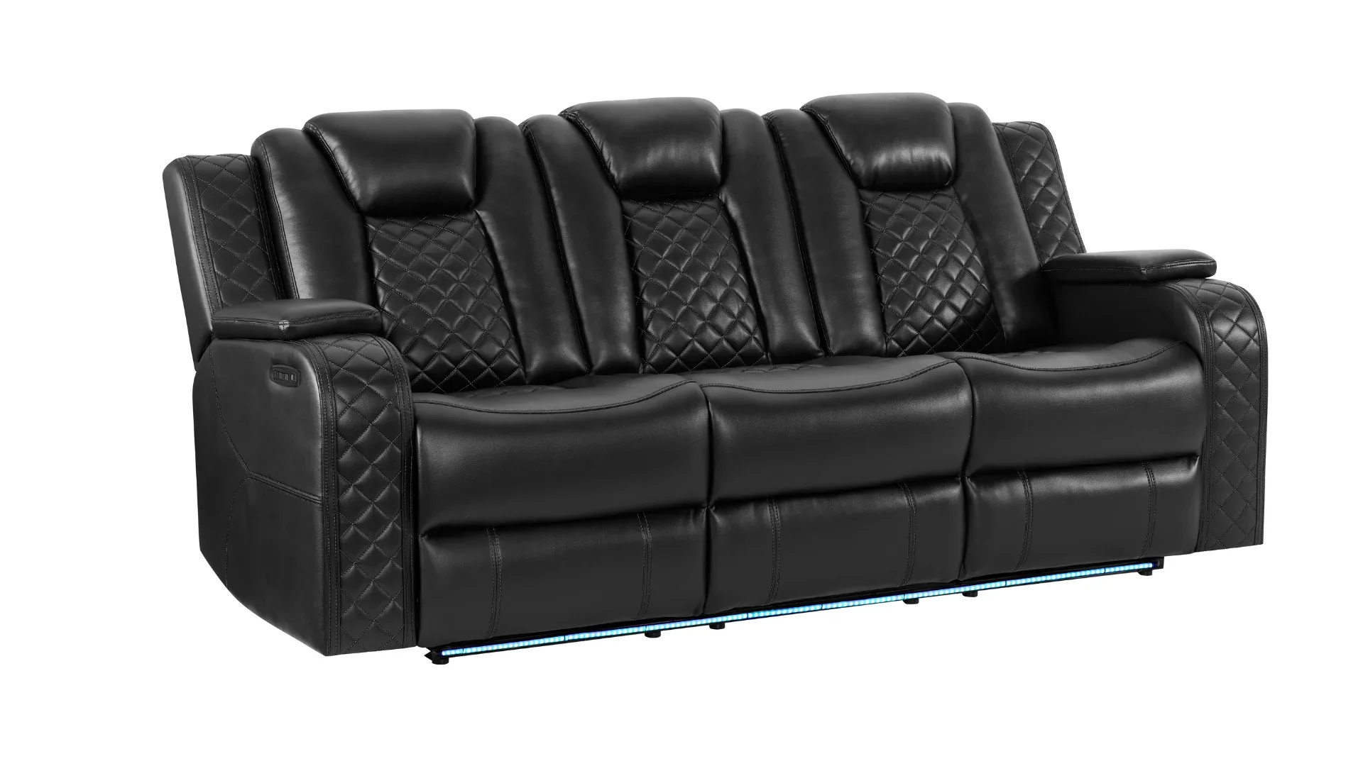 Eclipse Black Air Leather 3-Piece Power Reclining Living Room Set [Special Price] - Image 4
