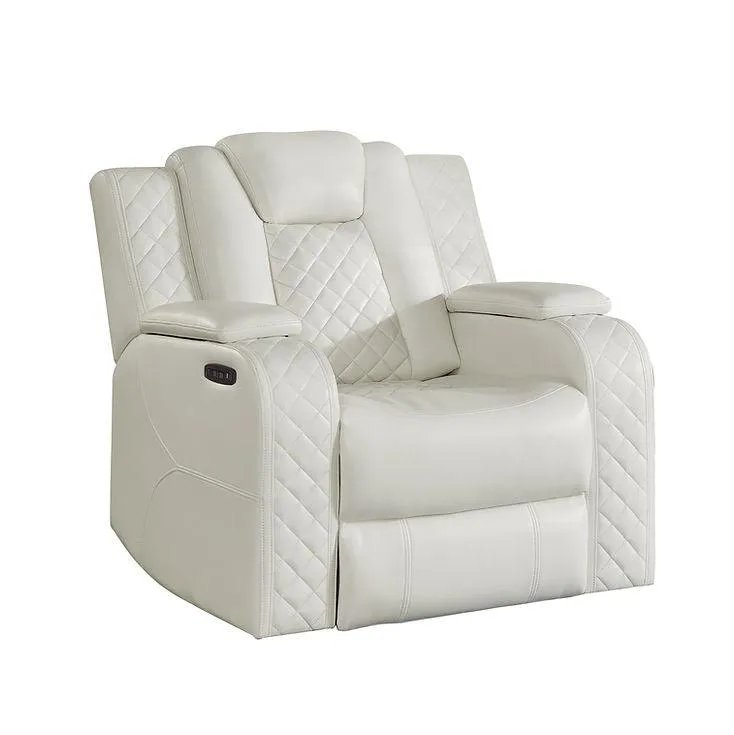 Eclipse Sand Air Leather 3-Piece Power Reclining Living Room Set [Special Price] - Image 3