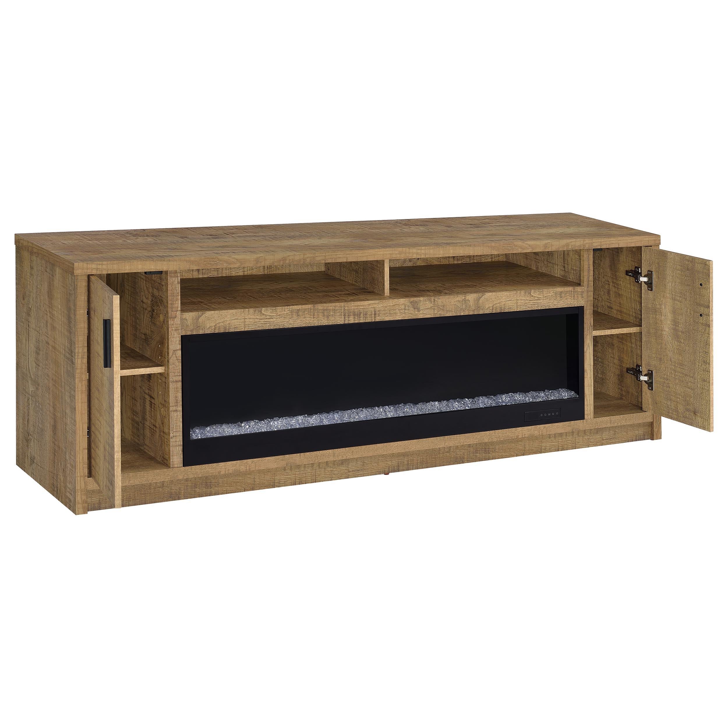 Eddy Mango 79-inch 2-Door TV Stand Fireplace Media Console - Image 3