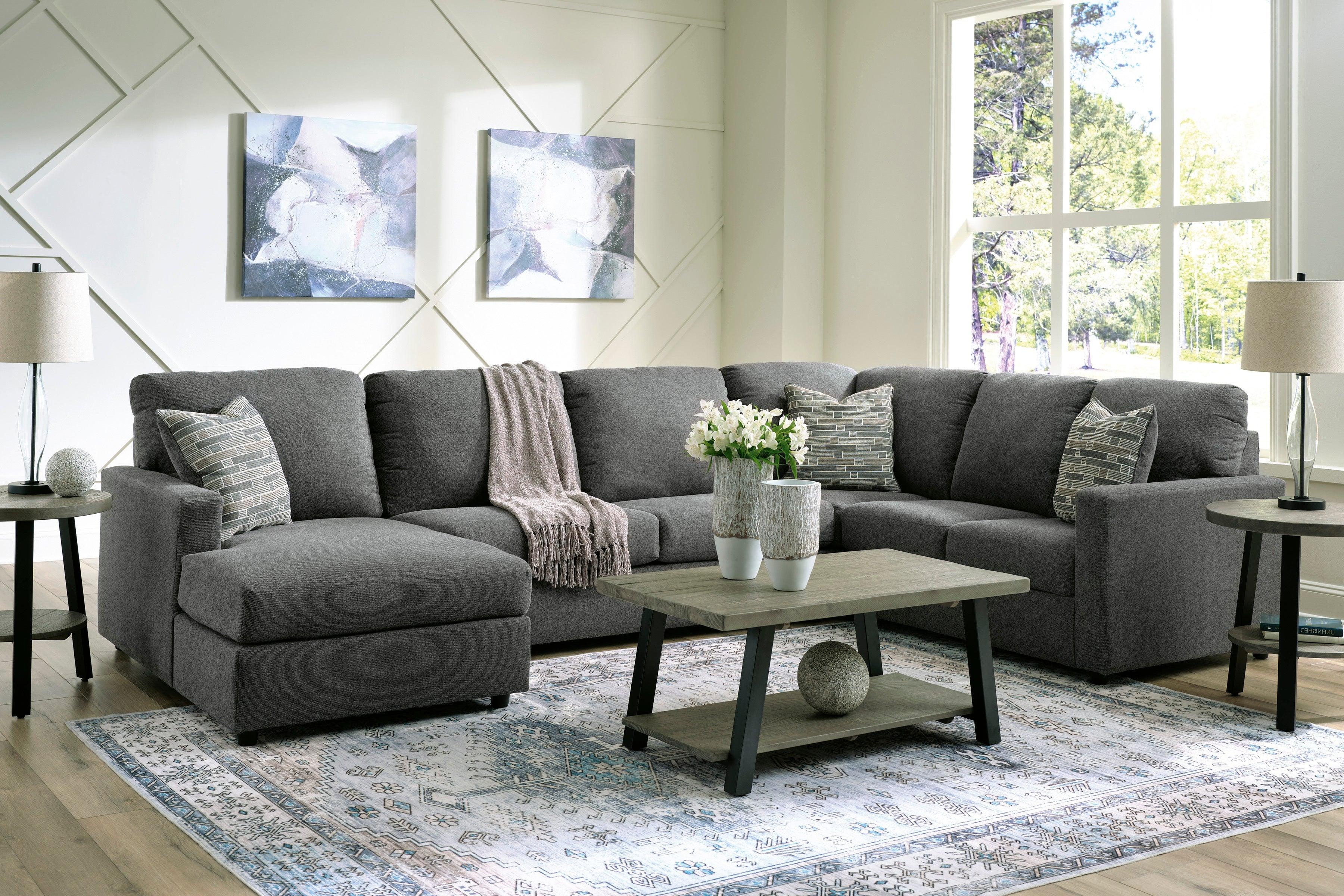 Edenfield Charcoal 3-Piece Left Arm Facing (LAF) Chaise Sectional - Image 2