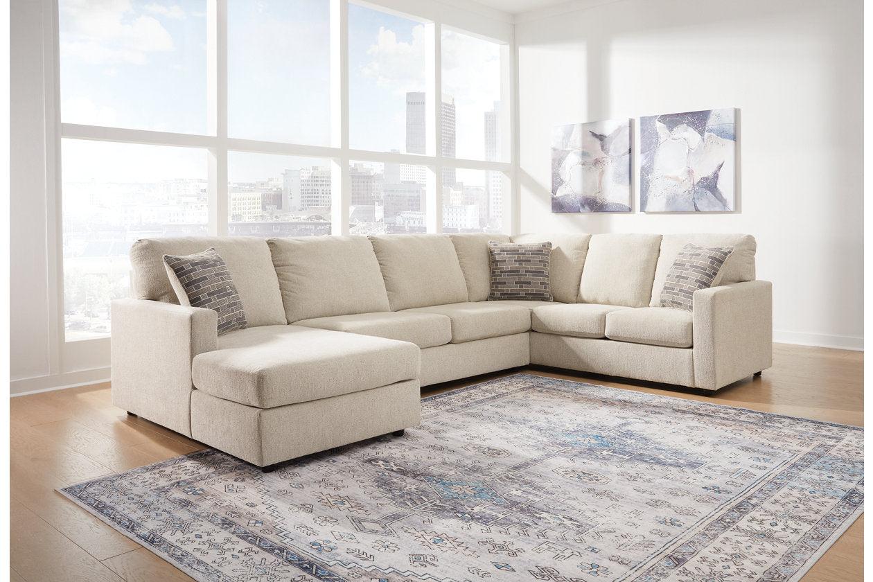 Edenfield Linen 3-Piece Left Arm Facing (LAF) Chaise Sectional