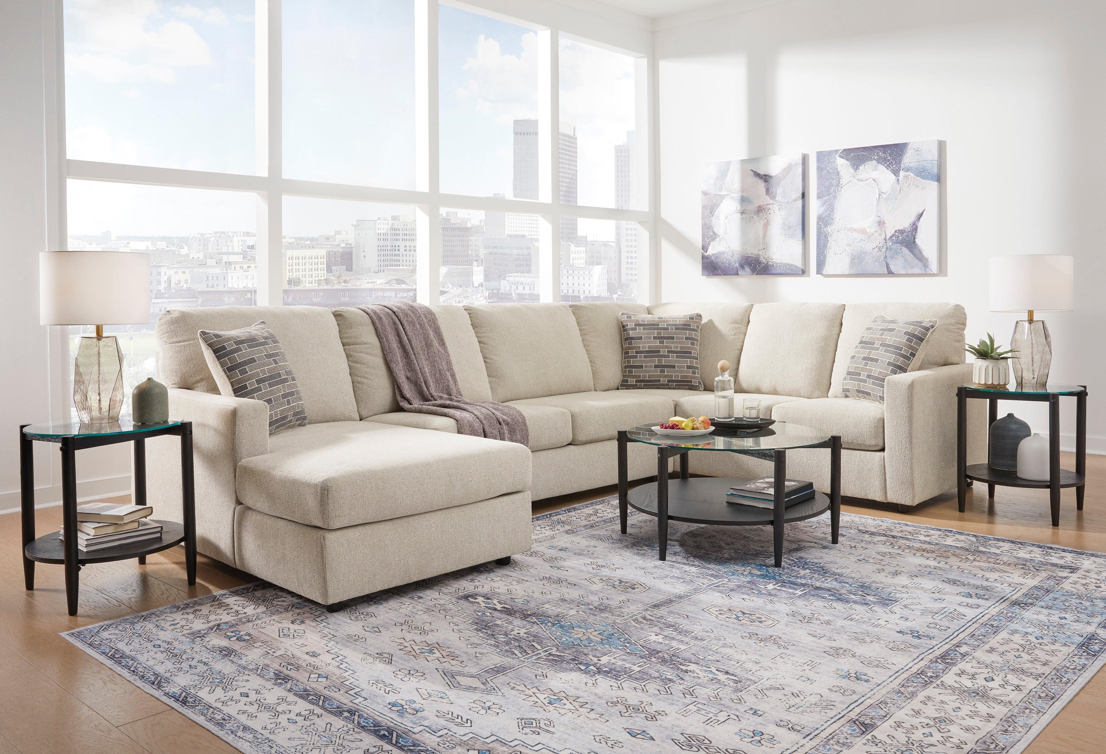 Edenfield Linen 3-Piece Left Arm Facing (LAF) Chaise Sectional - Image 3