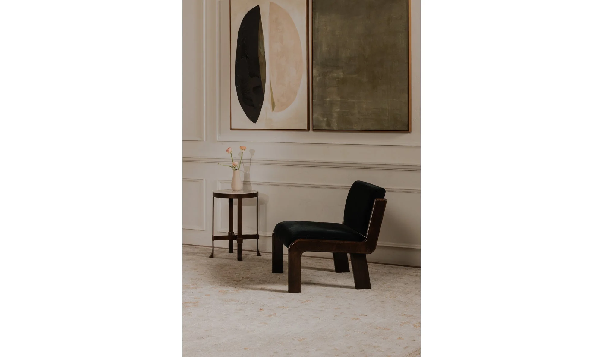 Edie Accent Chair Black Faux Mohair - Image 5