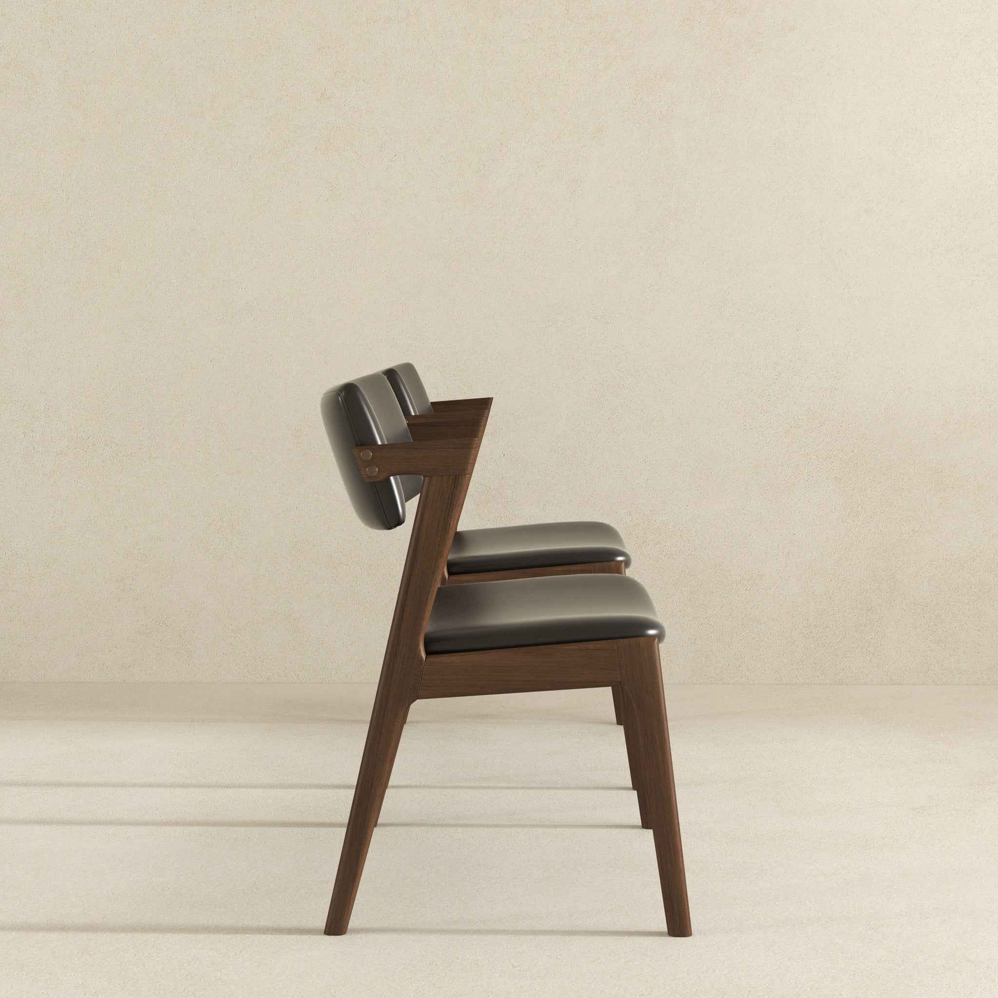 Edwin Mid Century Modern Black Vegan Leather Dining Chair (Set Of 2) - Image 6