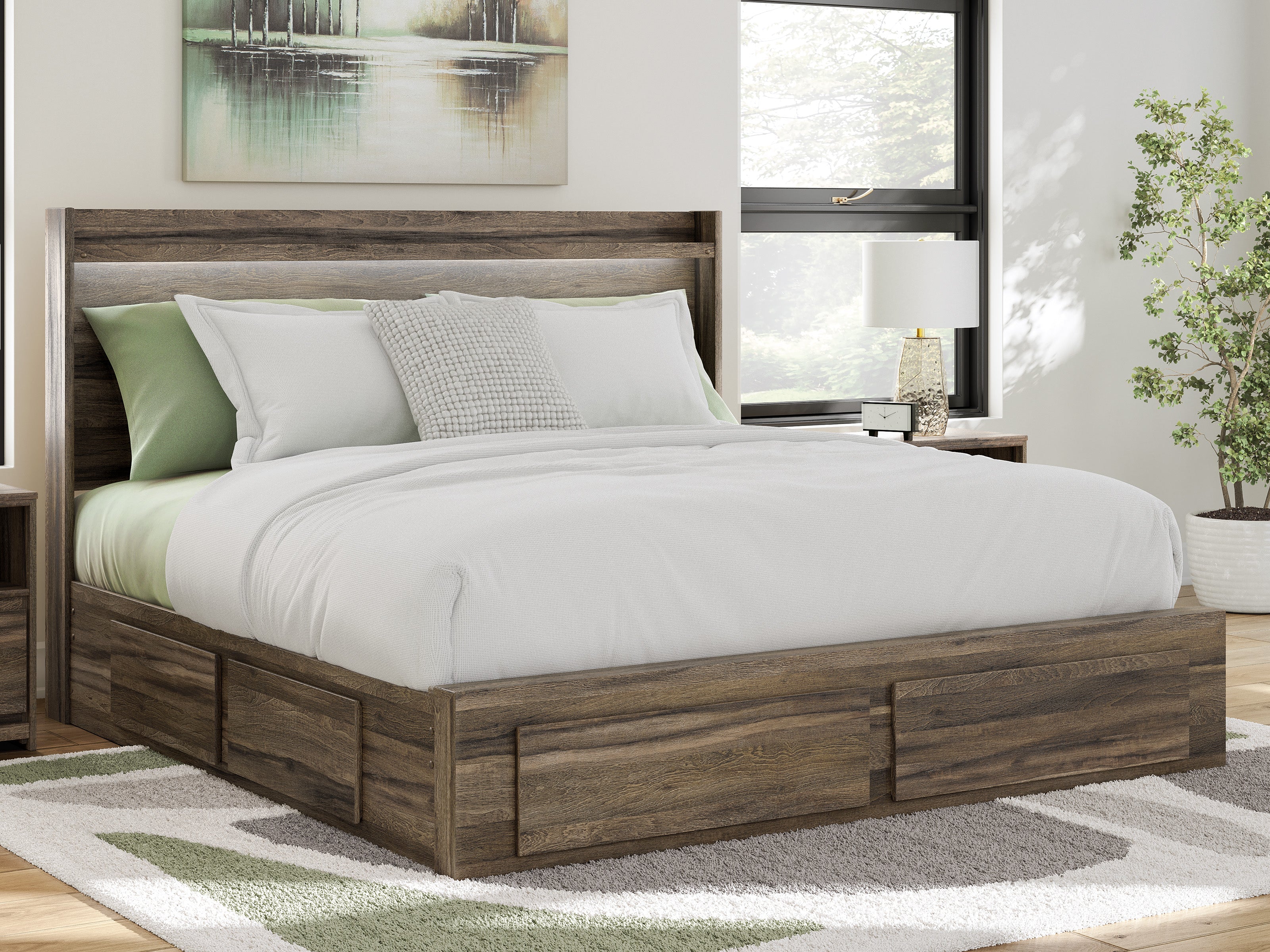 Elbrim Brown King Platform Storage Bed - Image 9