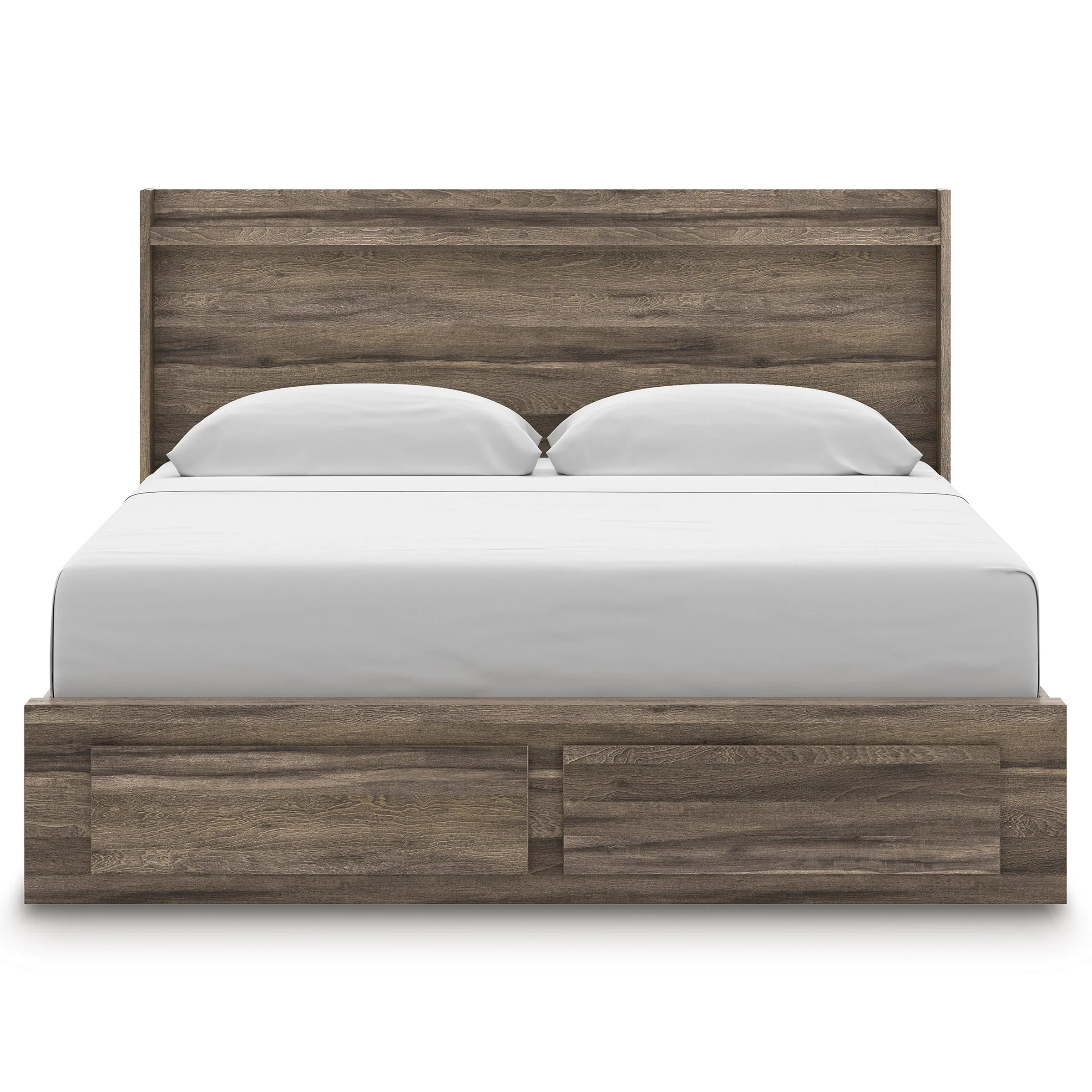 Elbrim Brown LED Storage Panel Bedroom Set with 4 Drawers - Image 9