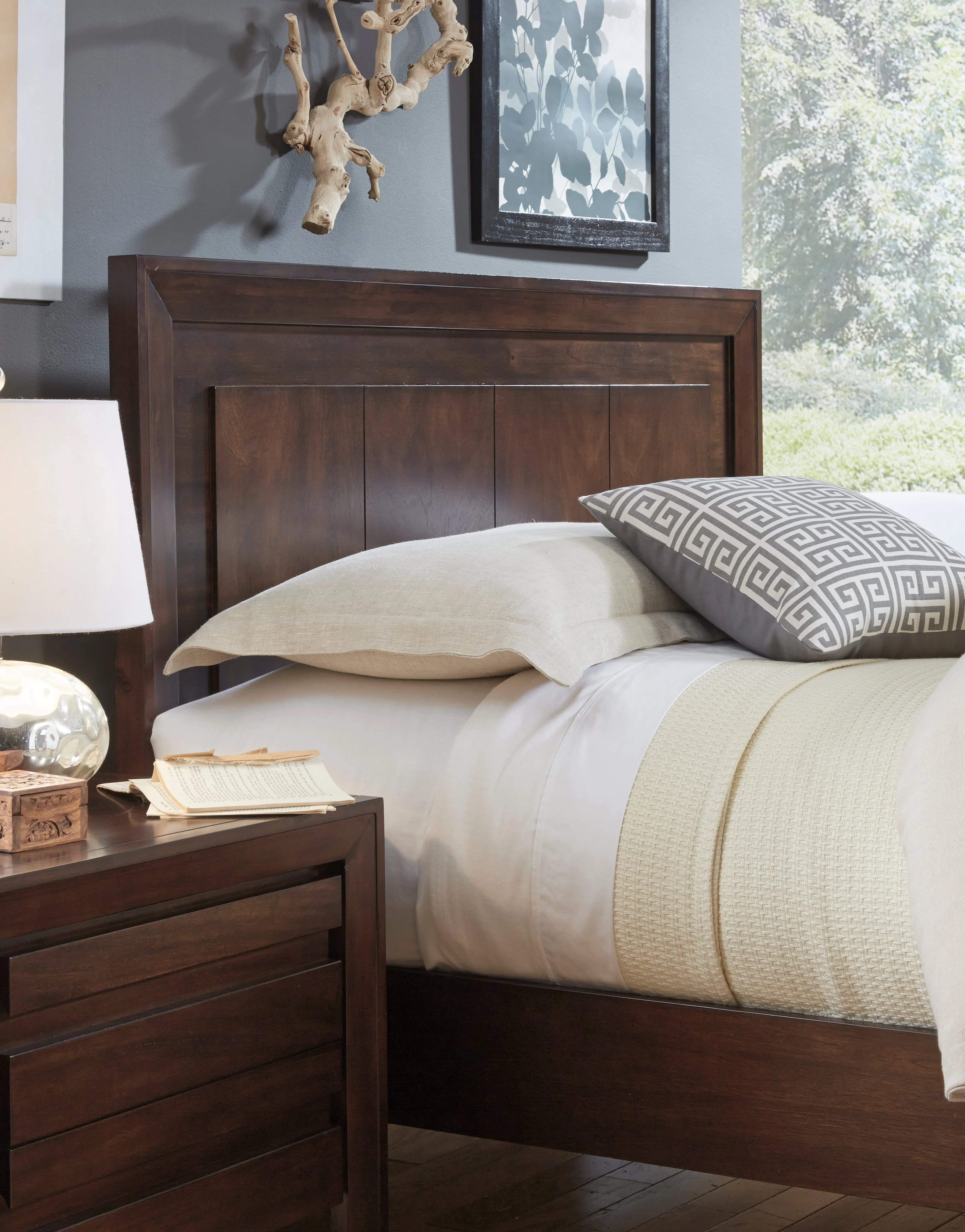 Element Charging Station Nightstand in Chocolate Brown - Image 3