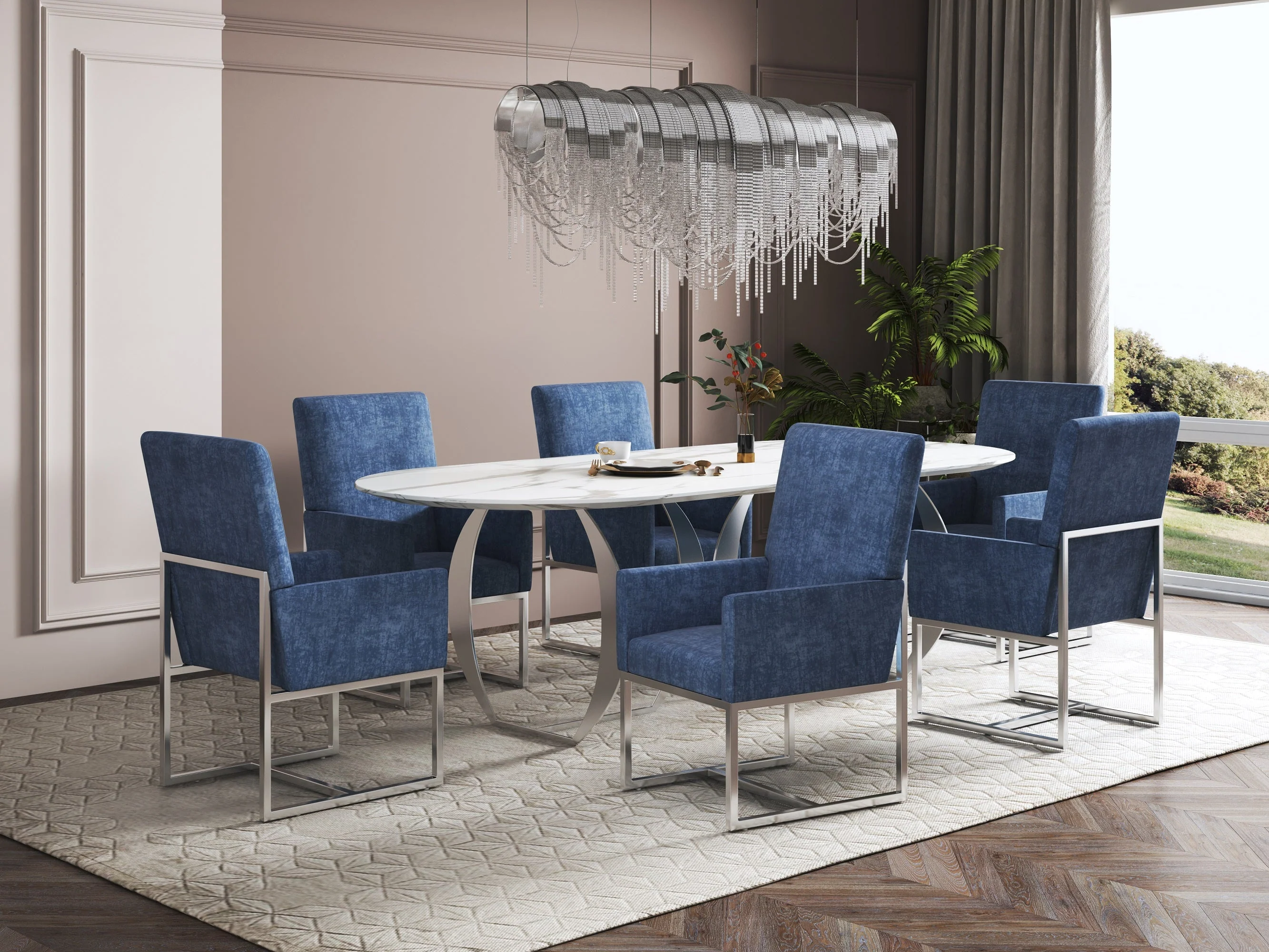 Element Dining Armchair in Blue - Image 8