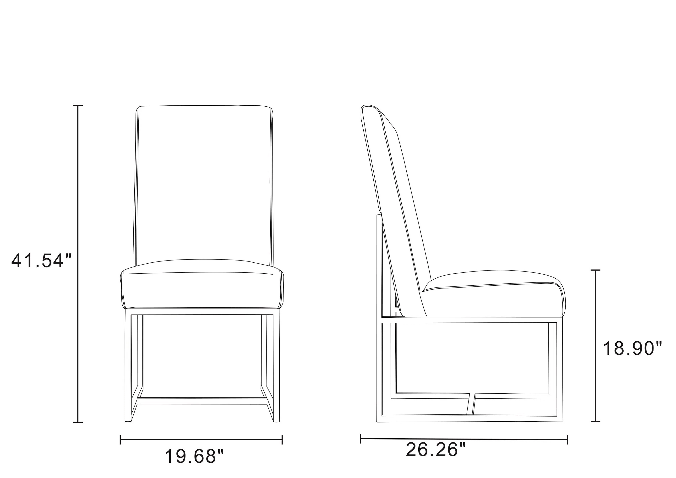 Element Velvet Dining Chair in Champagne (set of 2) - Image 3